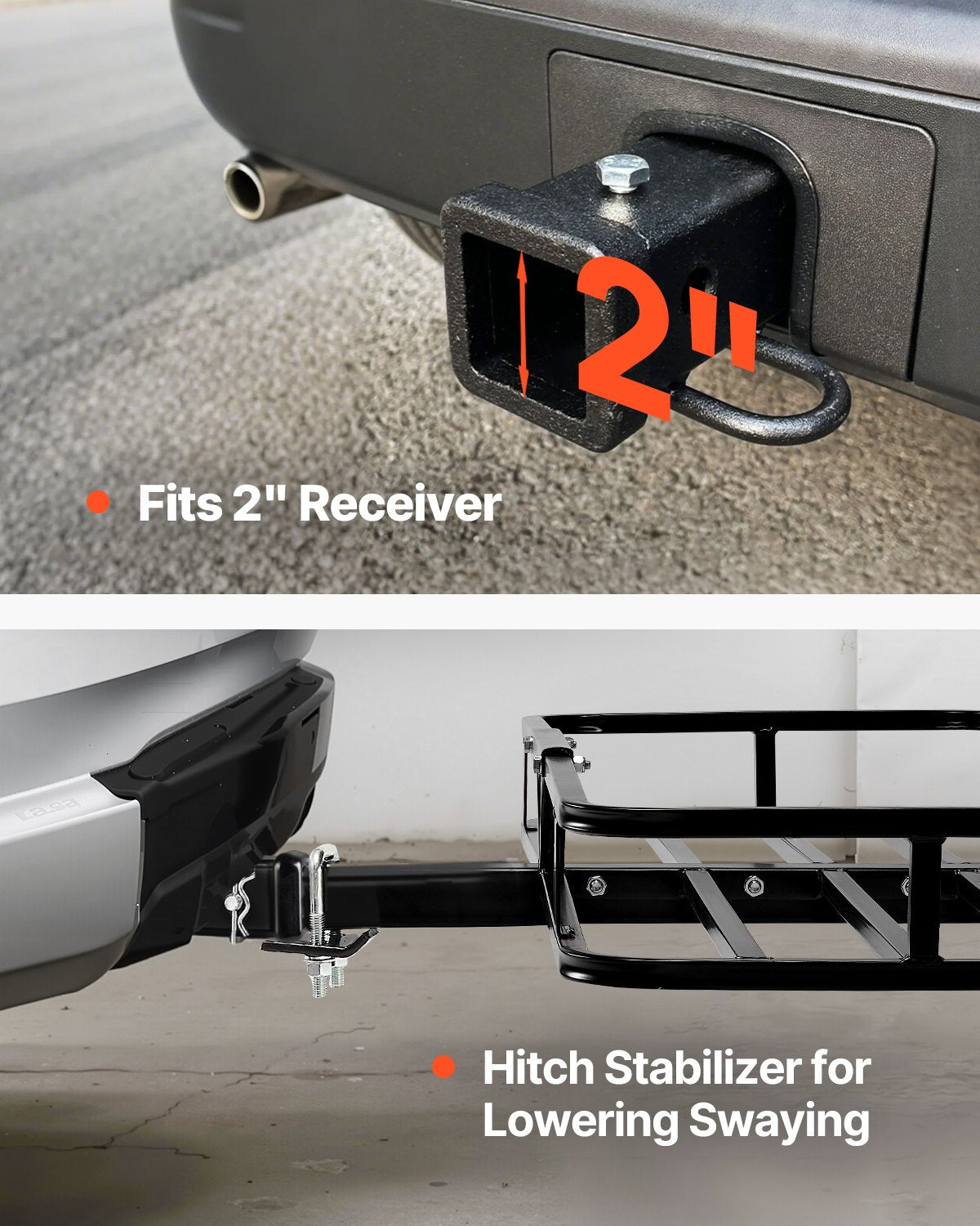 Hitch Cargo Carrier 53x19x5" 500lbs Stabilizer Straps Cargo Net SUVs