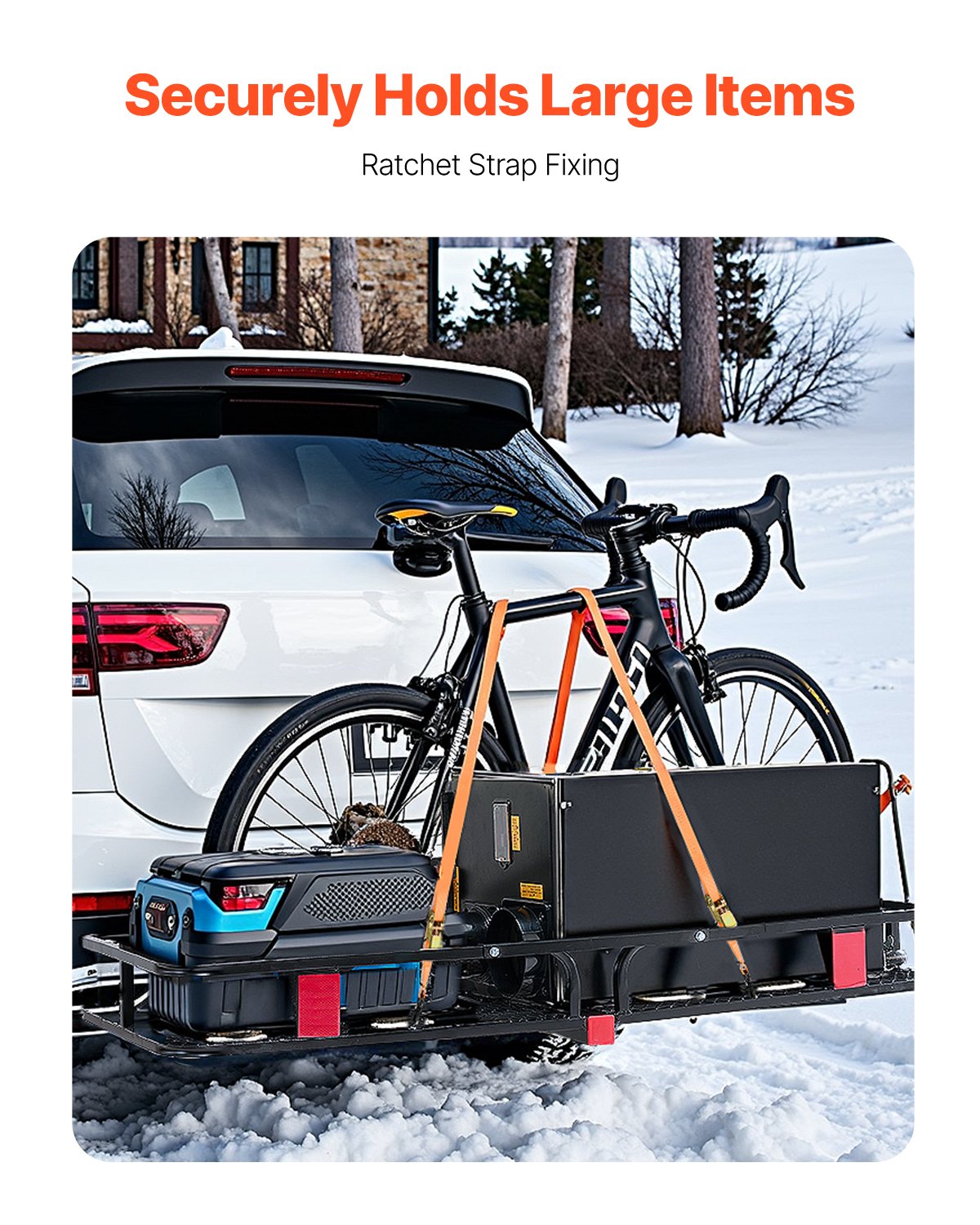 Hitch Cargo Carrier 53x19x5" 500lbs Stabilizer Straps Cargo Net SUVs