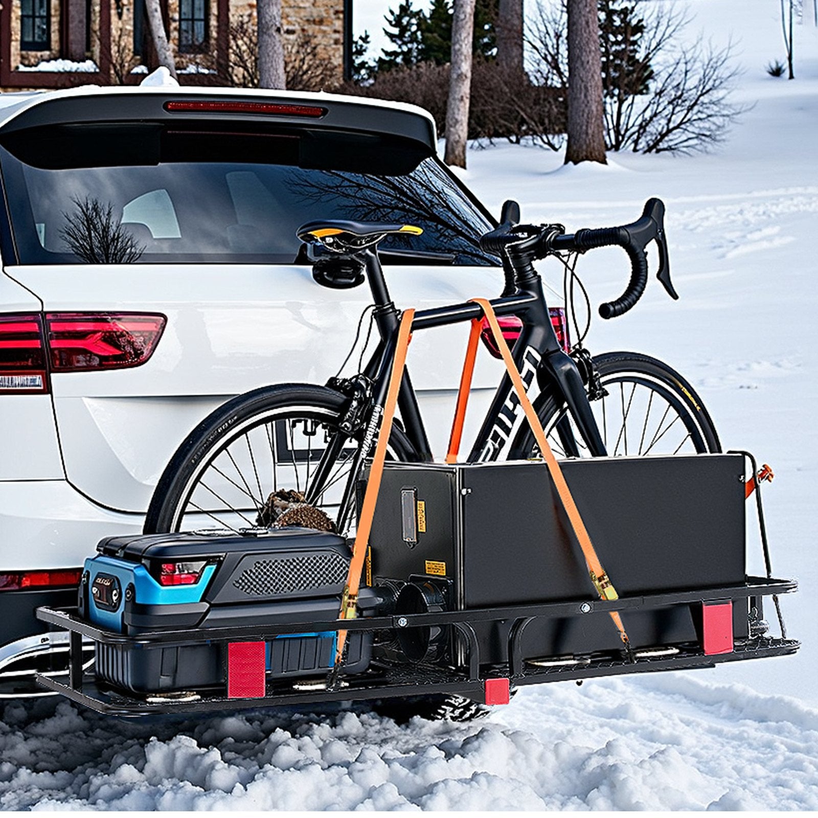 Hitch Cargo Carrier 53x19x5" 500lbs Stabilizer Straps Cargo Net SUVs