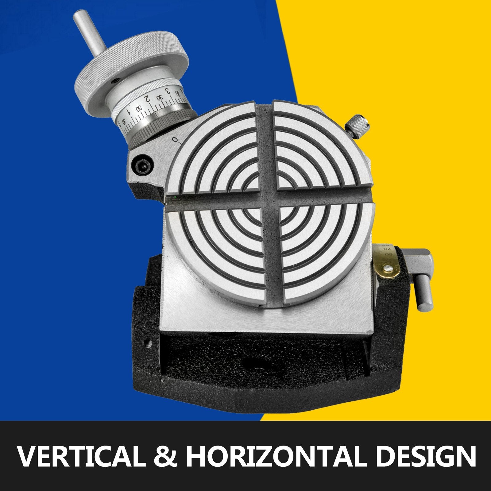 Rotary Table 4" Horizontal & Vertical, 4-Slot MT-2, 360° Precision for Milling