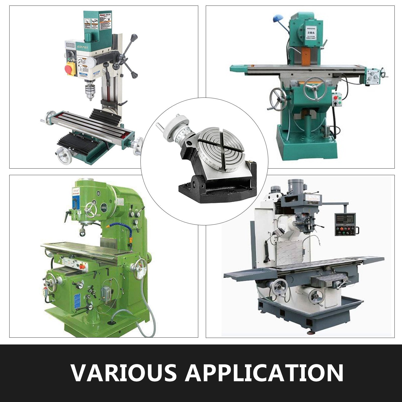 Rotary Table 4" Horizontal & Vertical, 4-Slot MT-2, 360° Precision for Milling