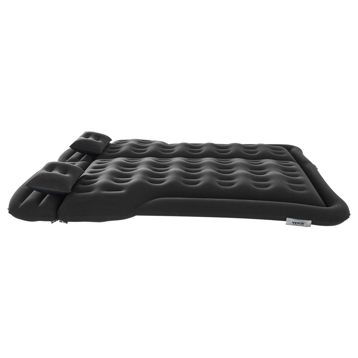 Inflatable Car Air Mattress for Camping, Travel Bed with Pump, 2 Pillows, Black