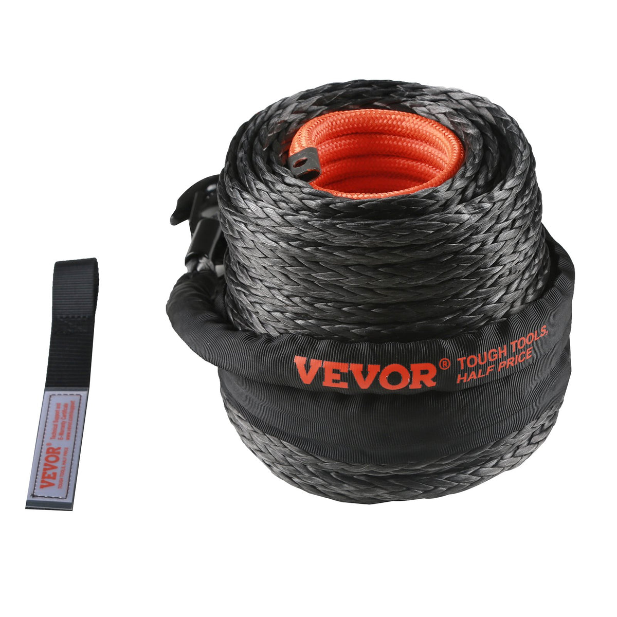 Synthetic Winch Rope 12.7mm x 28m 142.3kN with Hook, Sleeve & Pull Strap