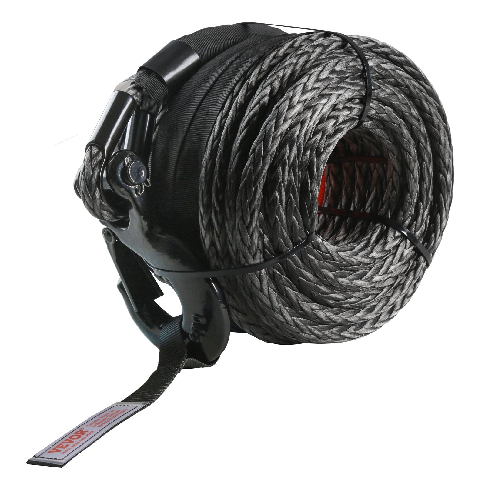 Synthetic Winch Rope 12.7mm x 28m 142.3kN with Hook, Sleeve & Pull Strap
