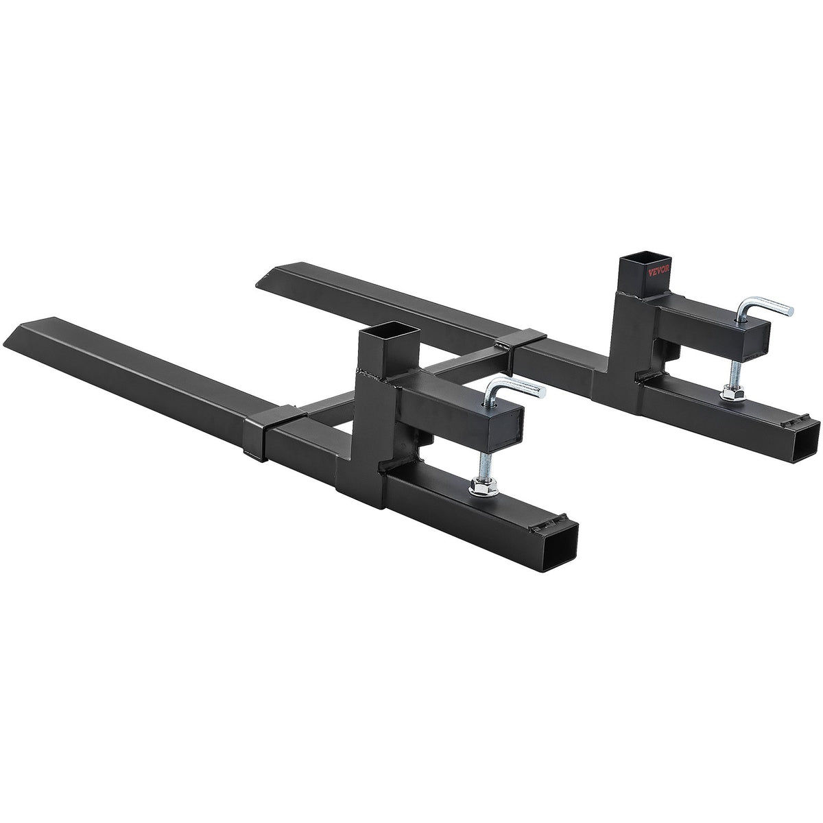 Clamp On Pallet Forks, 907 kg Heavy Duty Tractor Bucket Forks with Stabilizer Bar