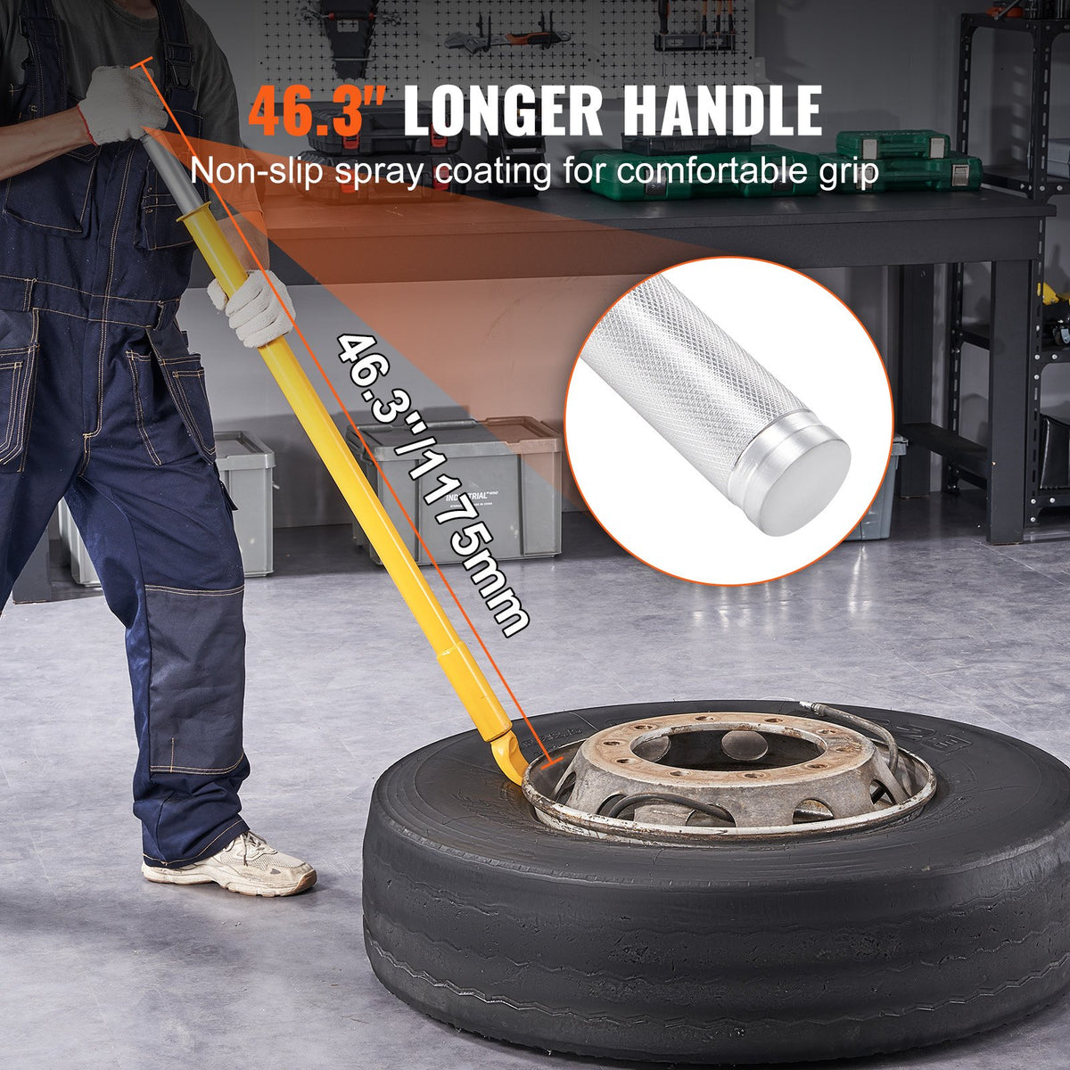117.5 cm Tire Bead Breaker Slide Hammer, Heavy Duty Steel Tire Removal Tool