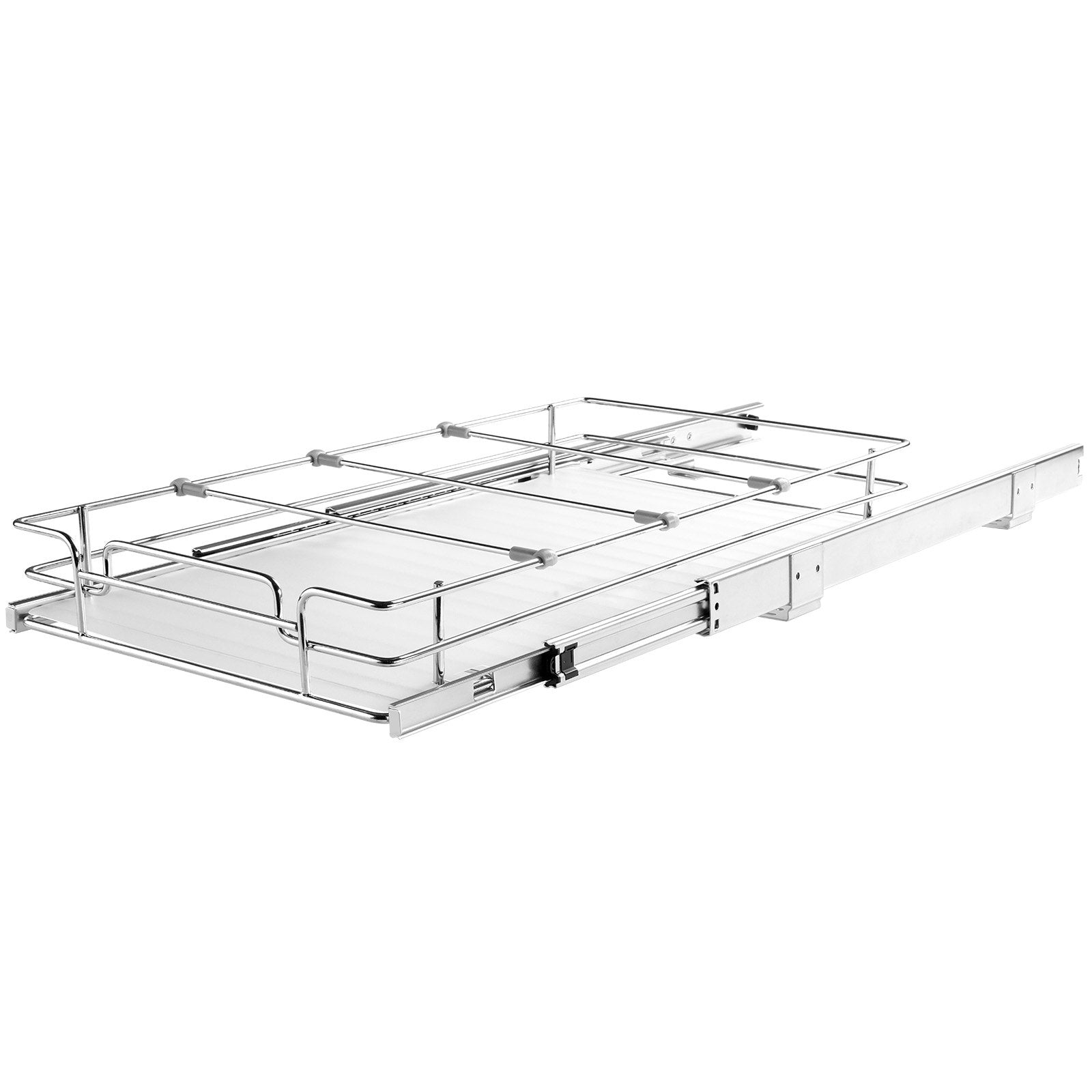 Pull Out Cabinet Organizer 12.5x21x3.5" Heavy Duty Steel Slide-Out Pantry Drawer