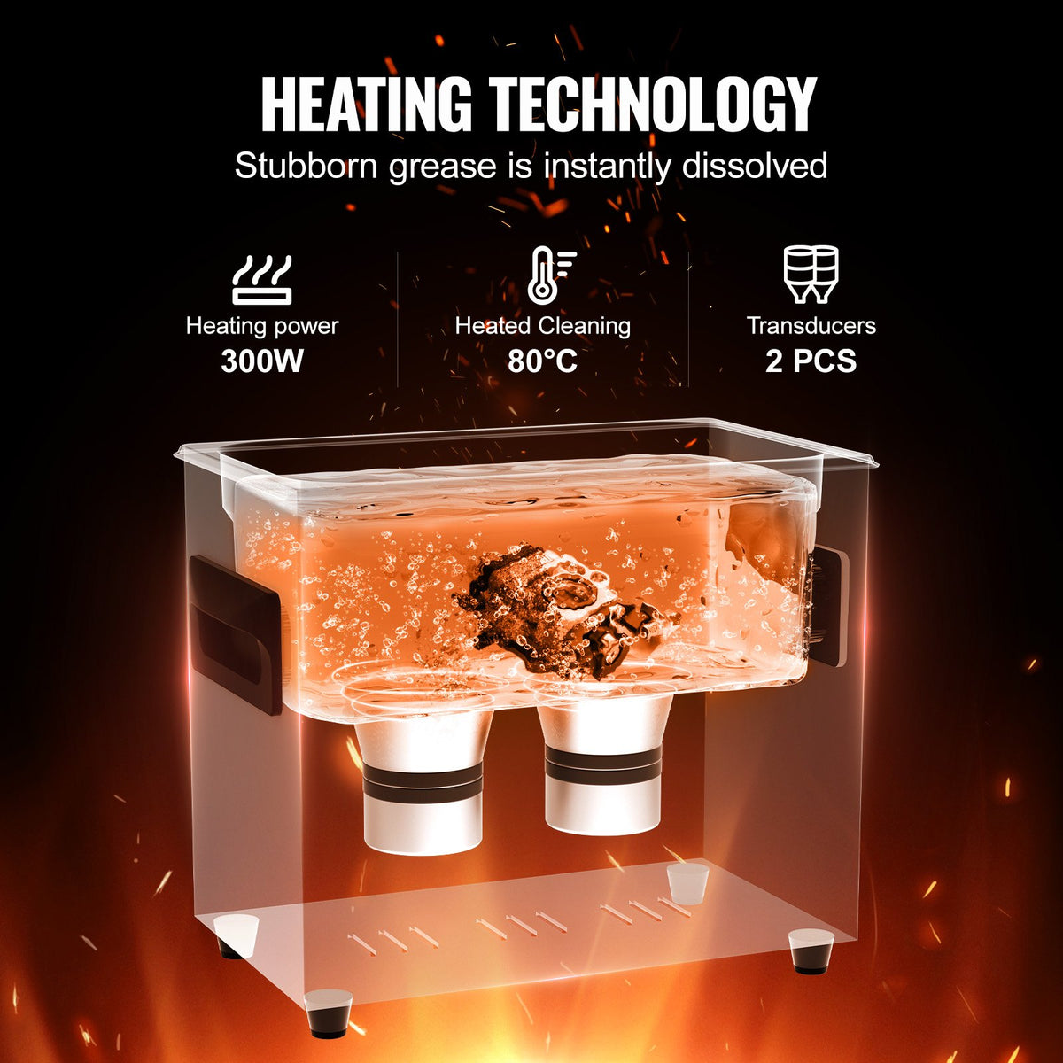Ultrasonic Cleaner 3L 120W Digital 40kHz with Heater Timer Gentle Mode Degassing