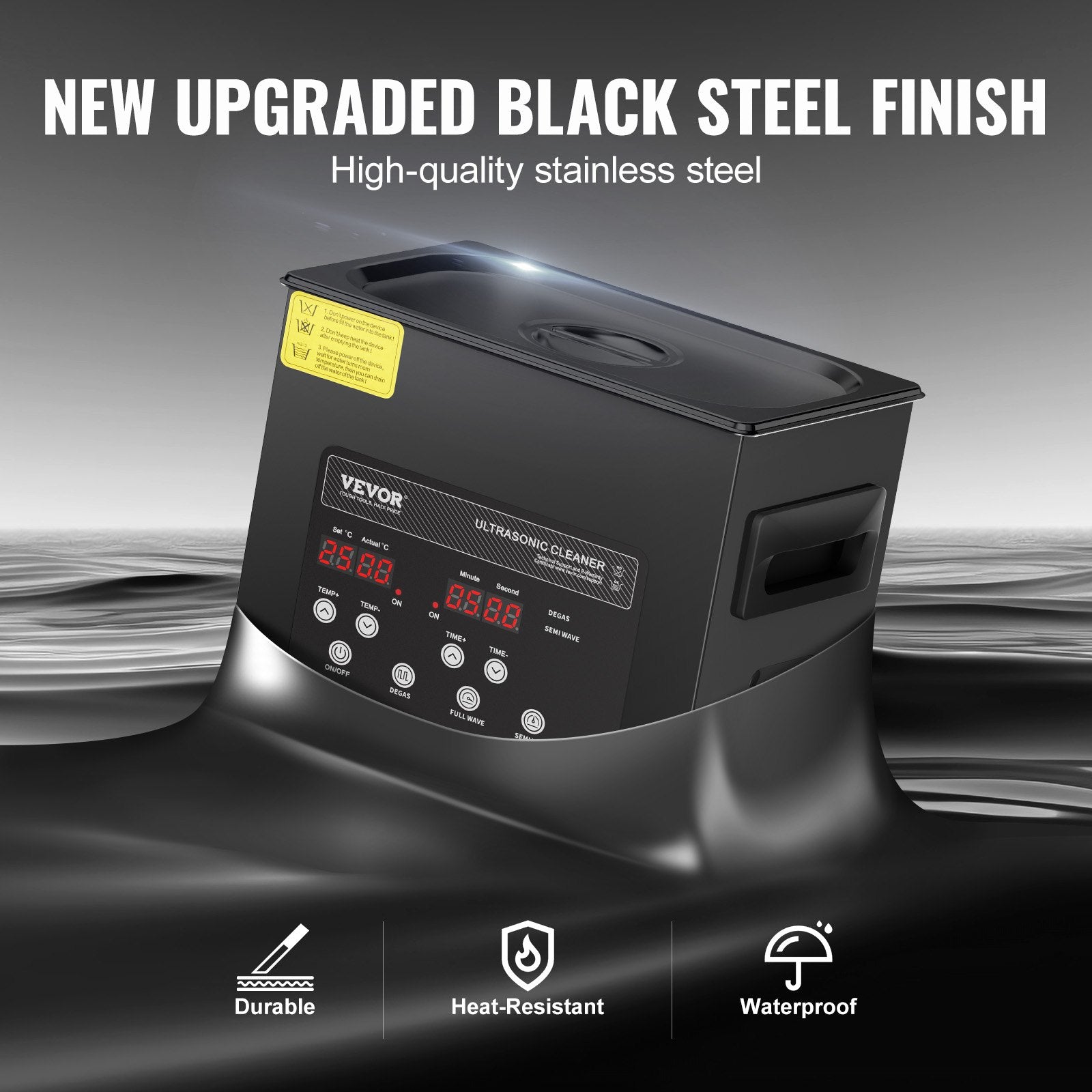 Ultrasonic Cleaner 3L 120W Digital 40kHz with Heater Timer Gentle Mode Degassing