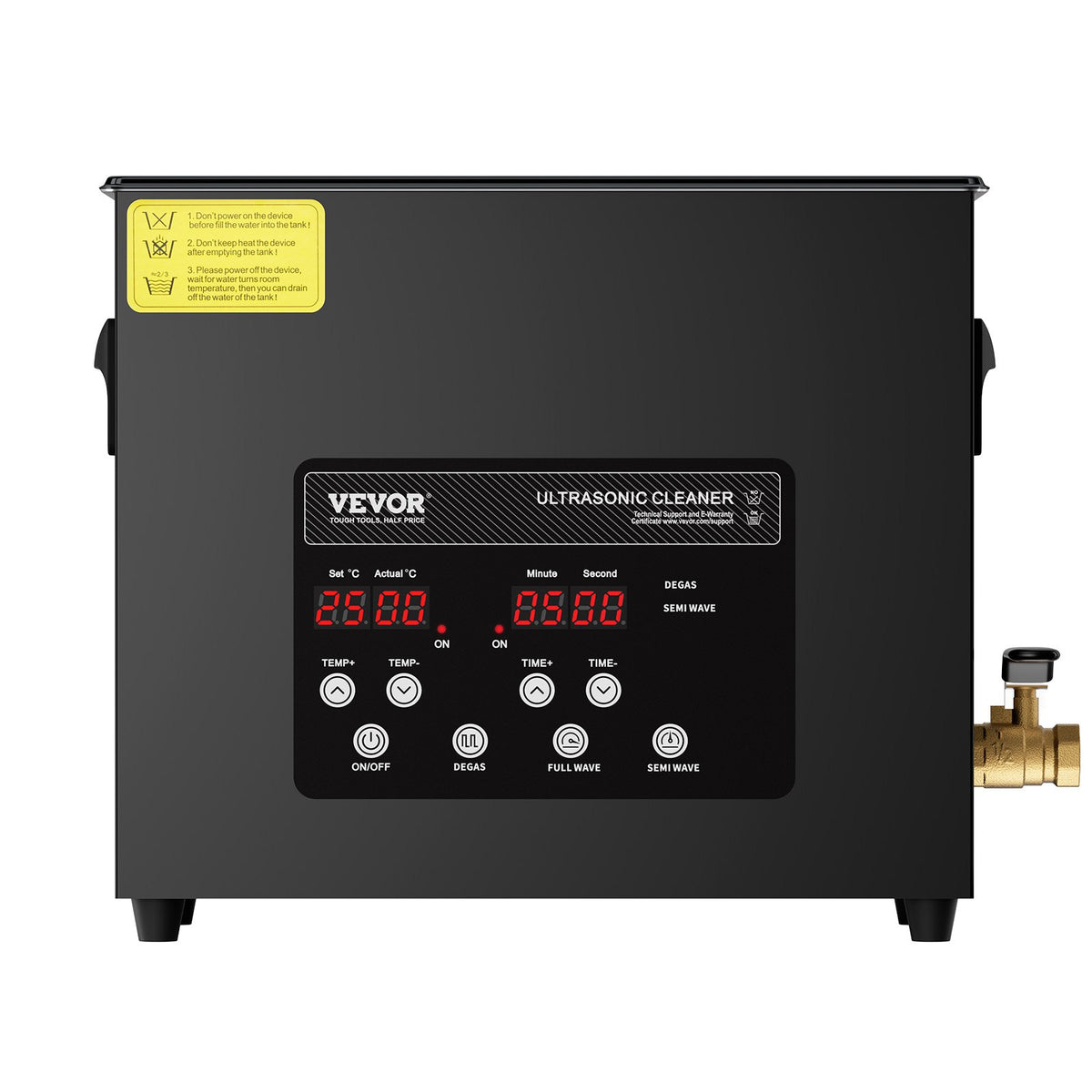 Ultrasonic Cleaner 6L 180W Digital 40kHz Industrial Heater Timer Gentle Mode