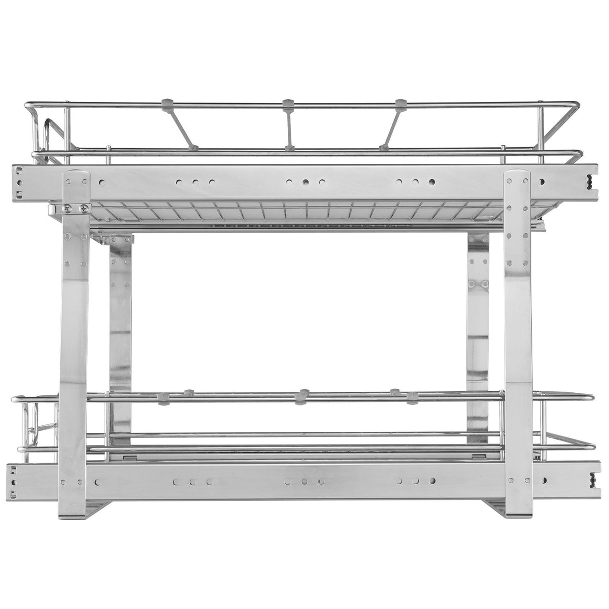 Pull Out Cabinet Organizer 2 Tier 14x21x15 Heavy Duty Steel Slide-Out Shelves