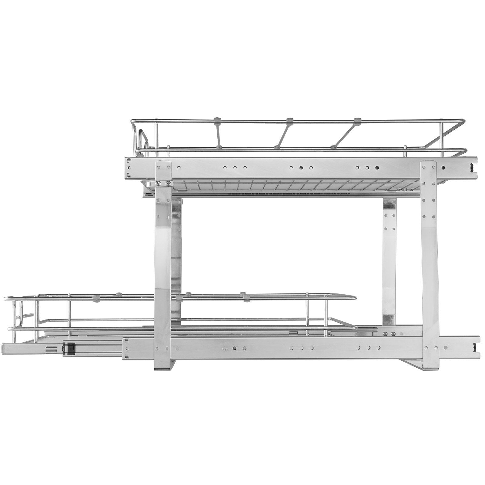 2 Tier 17"x21"x15" Pull Out Cabinet Organizer Heavy-Duty Steel Slide Shelves