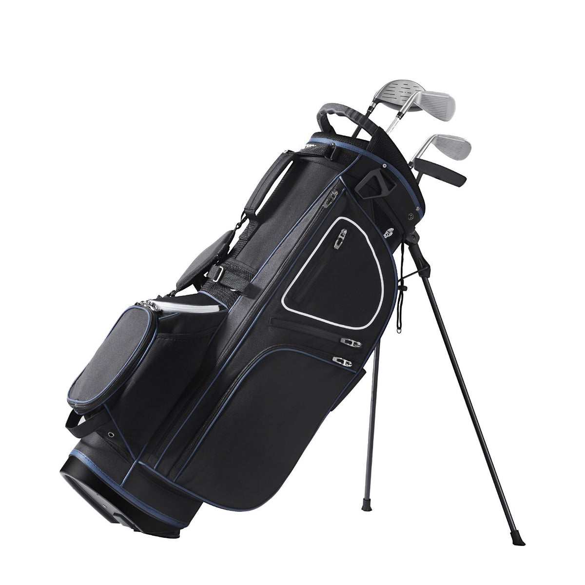 Golf Cart Bag 14-Way Divider 35in 11 Pockets Stand Dual Strap Dust Cover