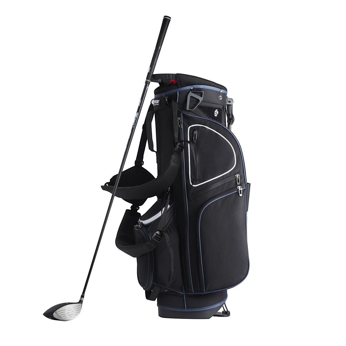 Golf Cart Bag 14-Way Divider 35in 11 Pockets Stand Dual Strap Dust Cover