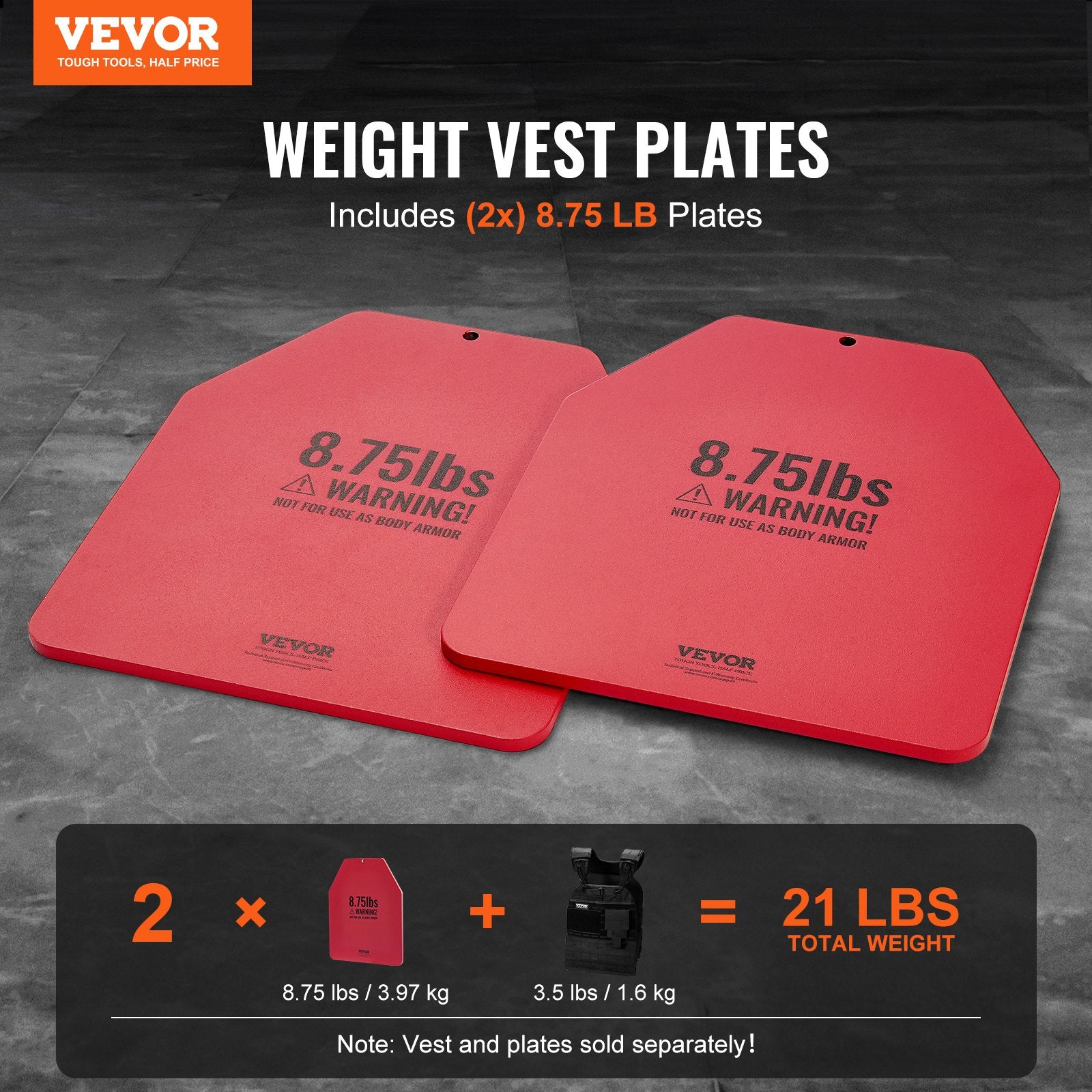 Weight Vest Plates 4KG Pairs Premium Steel Contoured Ergonomic Fitness