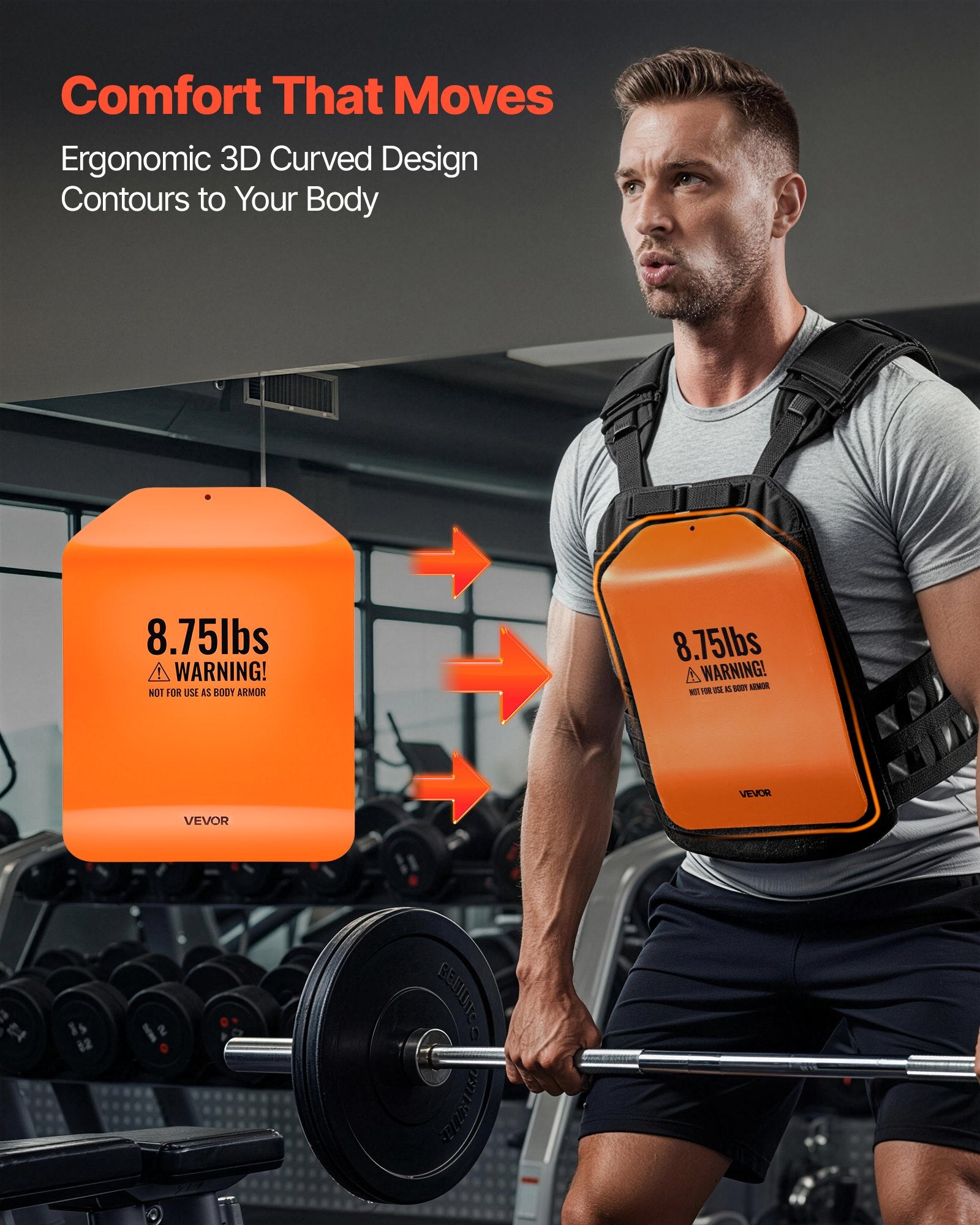 4kg Curved Weight Vest Plates Pair Steel Tactical Training Plates Ergonomic