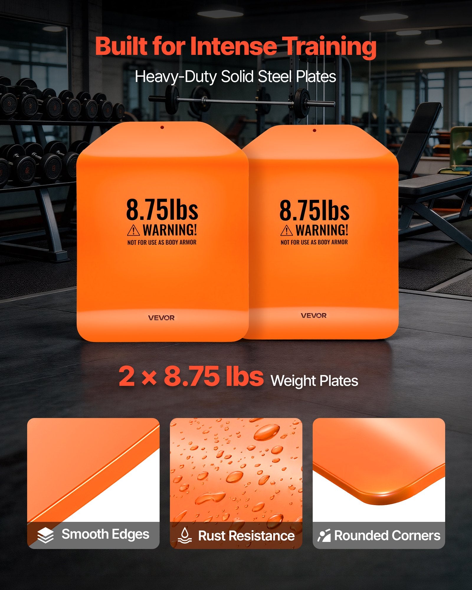 4kg Curved Weight Vest Plates Pair Steel Tactical Training Plates Ergonomic