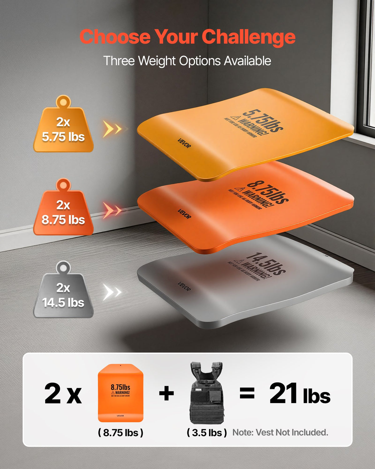 4kg Curved Weight Vest Plates Pair Steel Tactical Training Plates Ergonomic