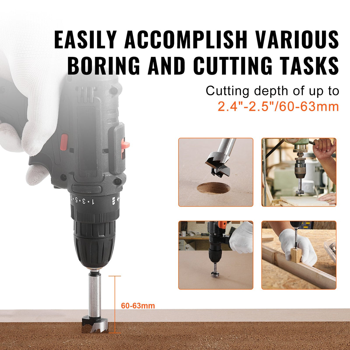 16 Pcs Forstner Drill Bit Set Carbon Steel for Woodworking