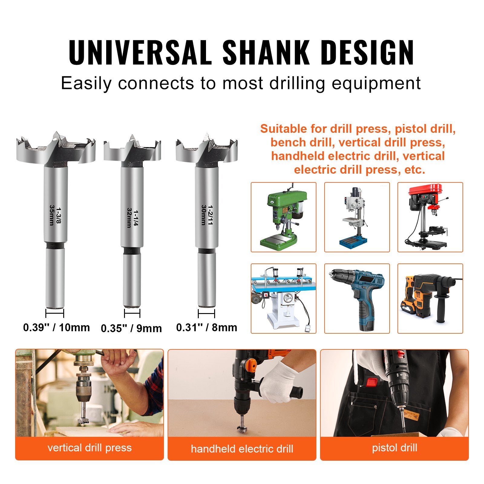16 Pcs Forstner Drill Bit Set Carbon Steel for Woodworking