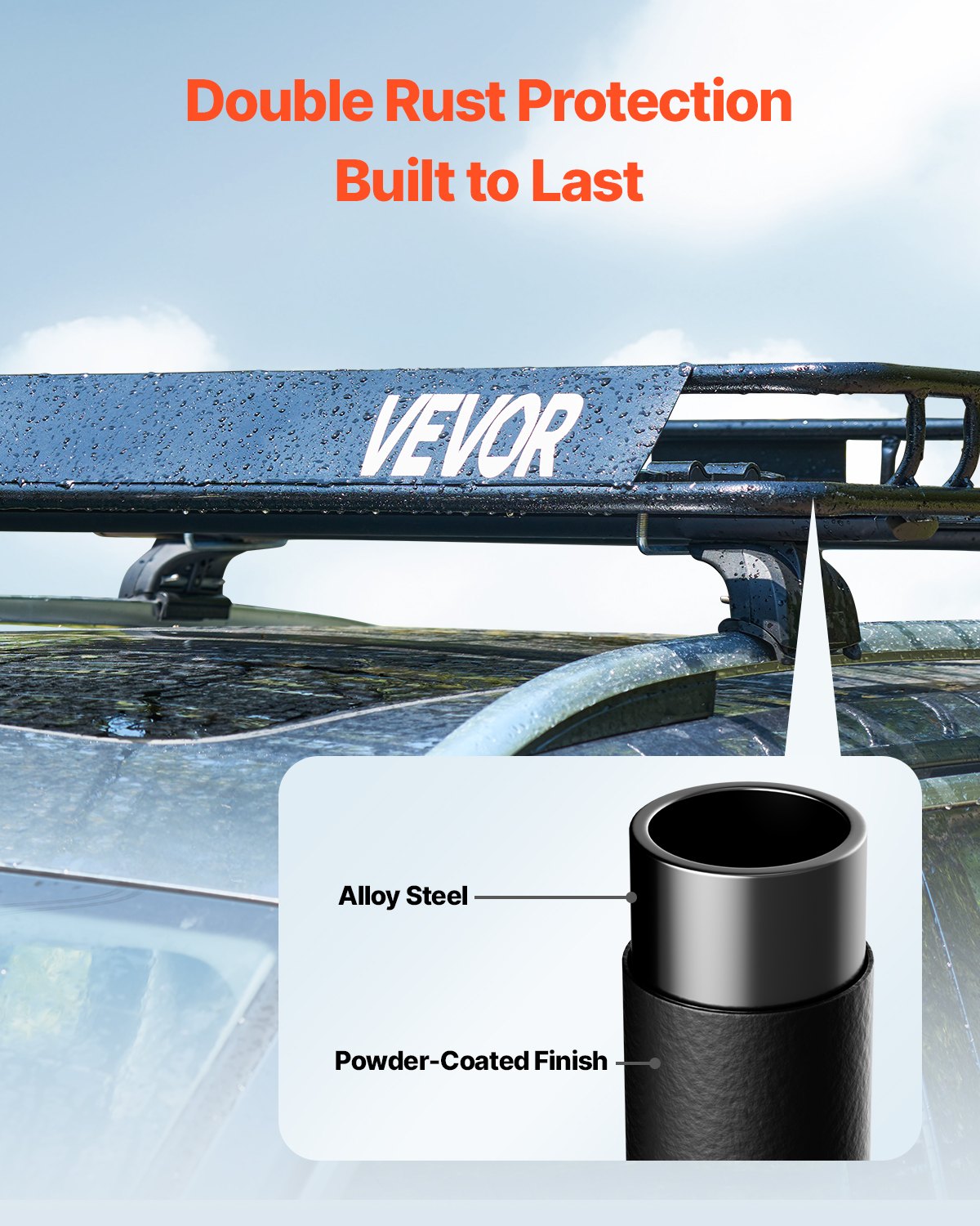 Roof Rack Cargo Carrier 1095x1270x105mm Universal Car Top Basket 68kg Steel