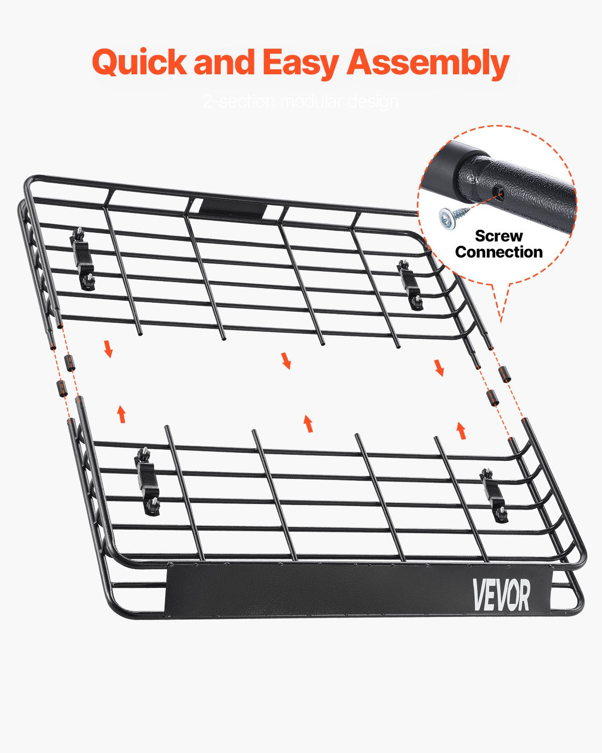 Roof Rack Cargo Carrier 1095x1270x105mm Universal Car Top Basket 68kg Steel