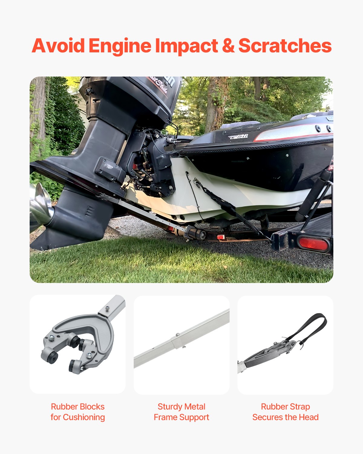 Transom Saver 24-36in Adjustable Heavy-Duty Corrosion-Resistant Outboard Motor