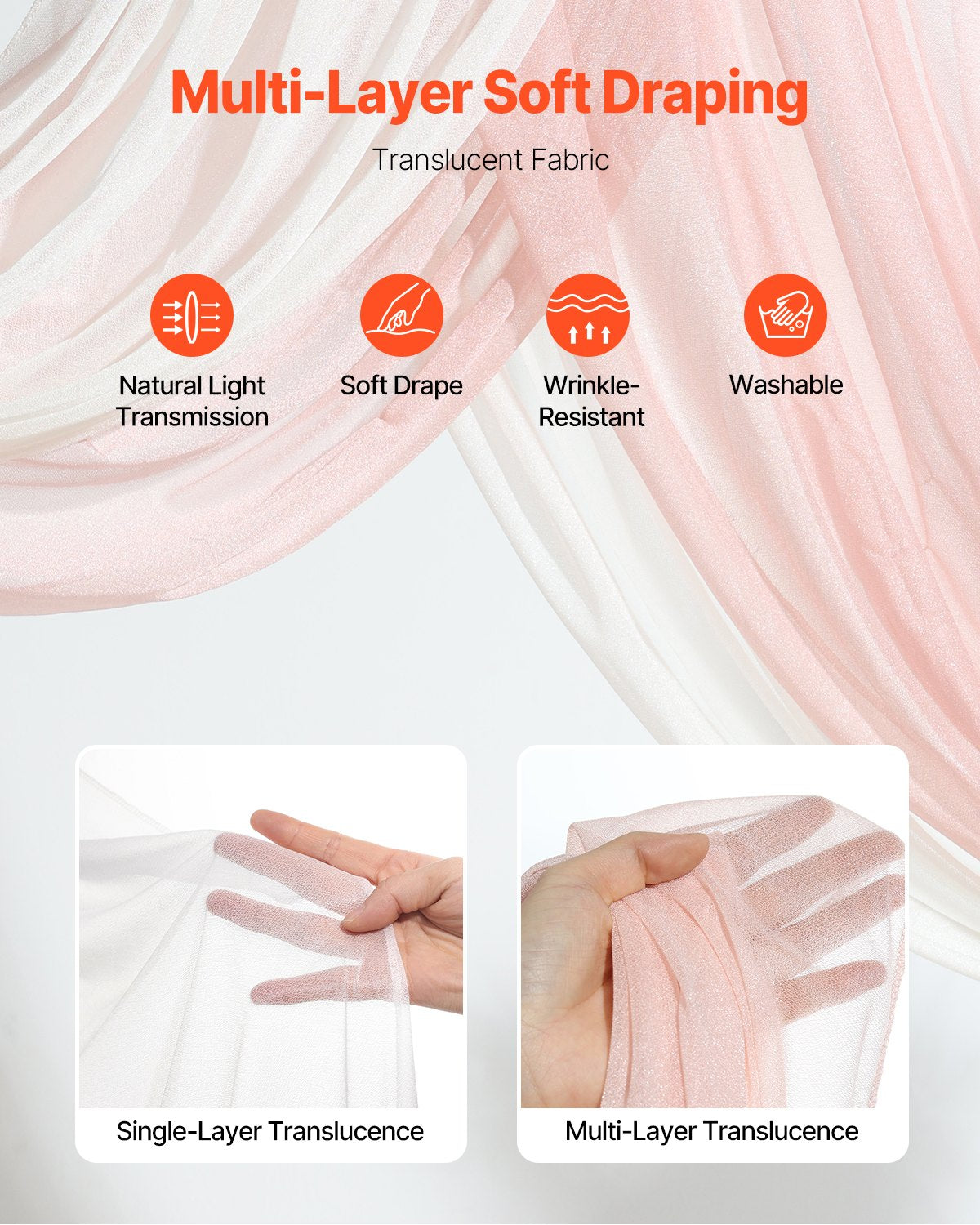 Artificial Wedding Arch Flowers Kit, Pink 4-Pack with Drapes for Ceremony Decor