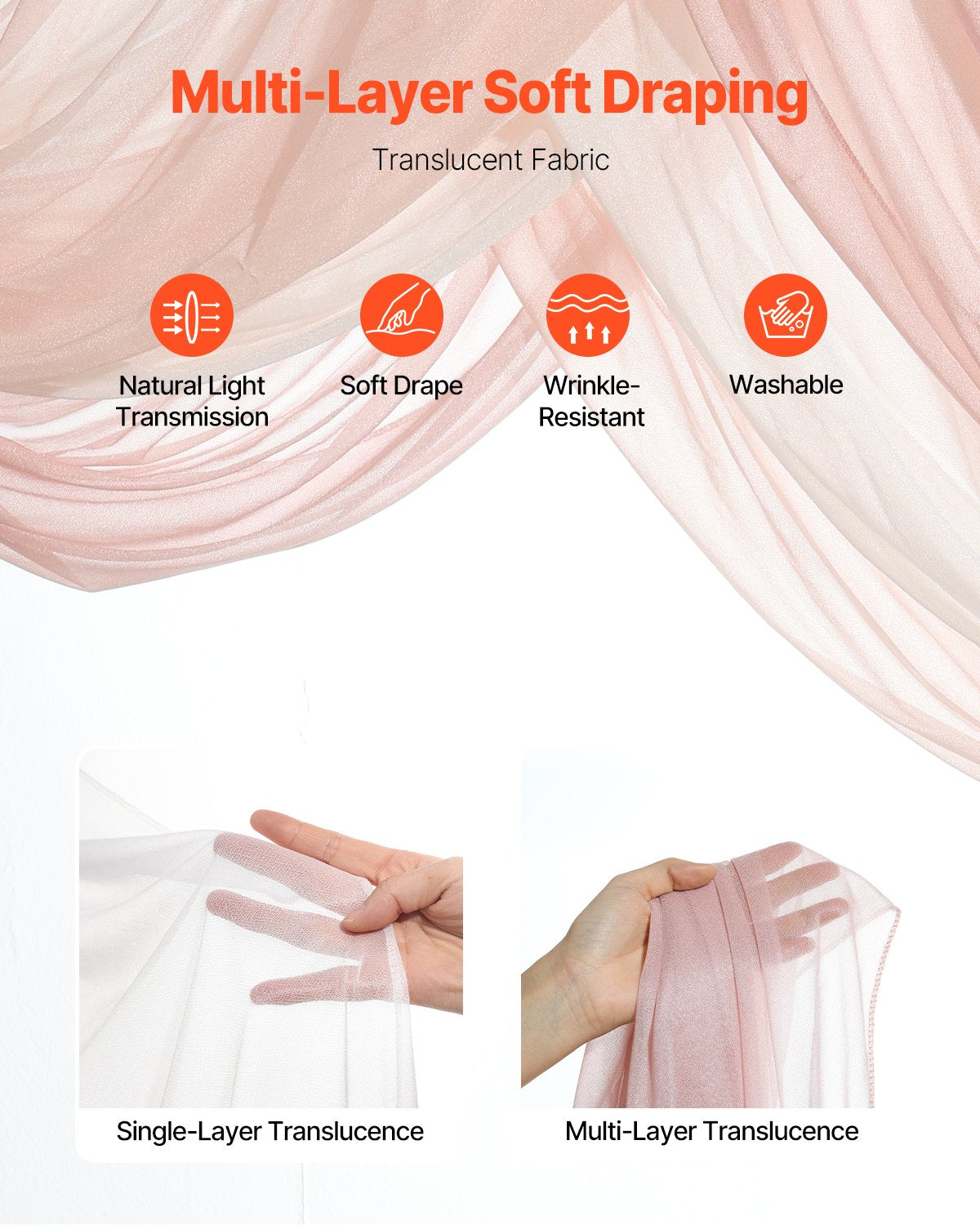 Artificial Wedding Arch Flowers Kit, Pink 5-Pack with Drapes for Ceremony Decor