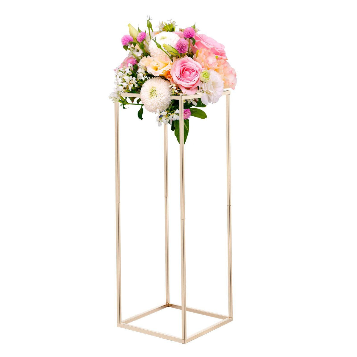 Wedding Flower Stand 10PCS 80cm Column Hidden Screw Rectangular Gold Stand