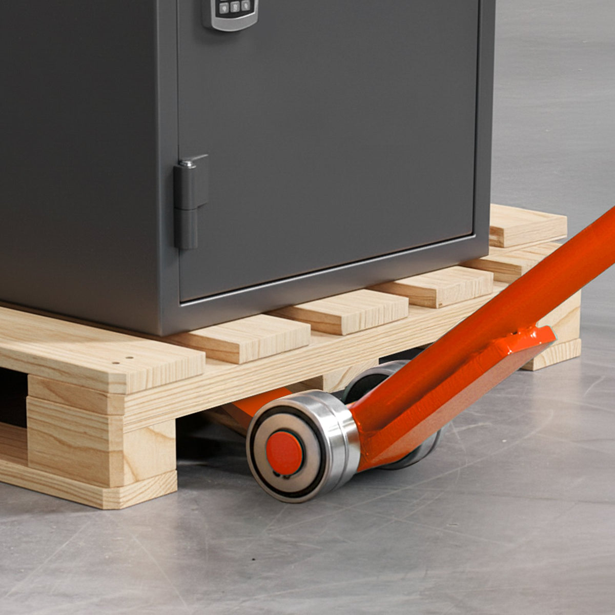Pry Lever Bar 1.4m Carbon Steel Handle with Wheels 2994kg Capacity Heavy Duty
