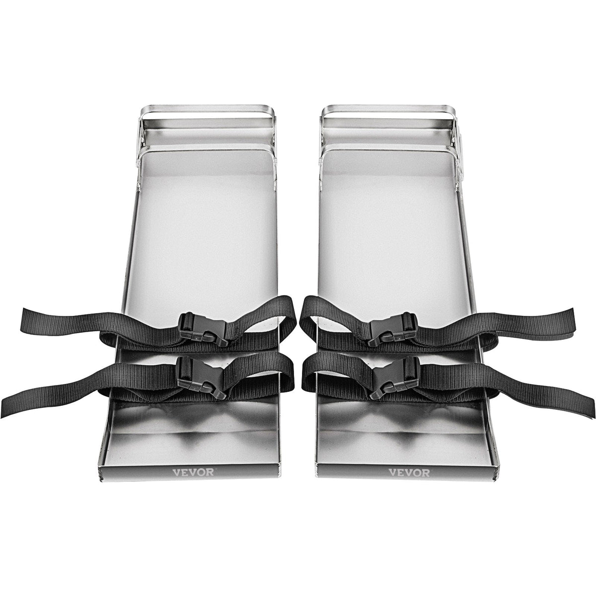 Concrete Knee Boards 70x20cm Stainless Steel Sliders Pair with Straps for Cement