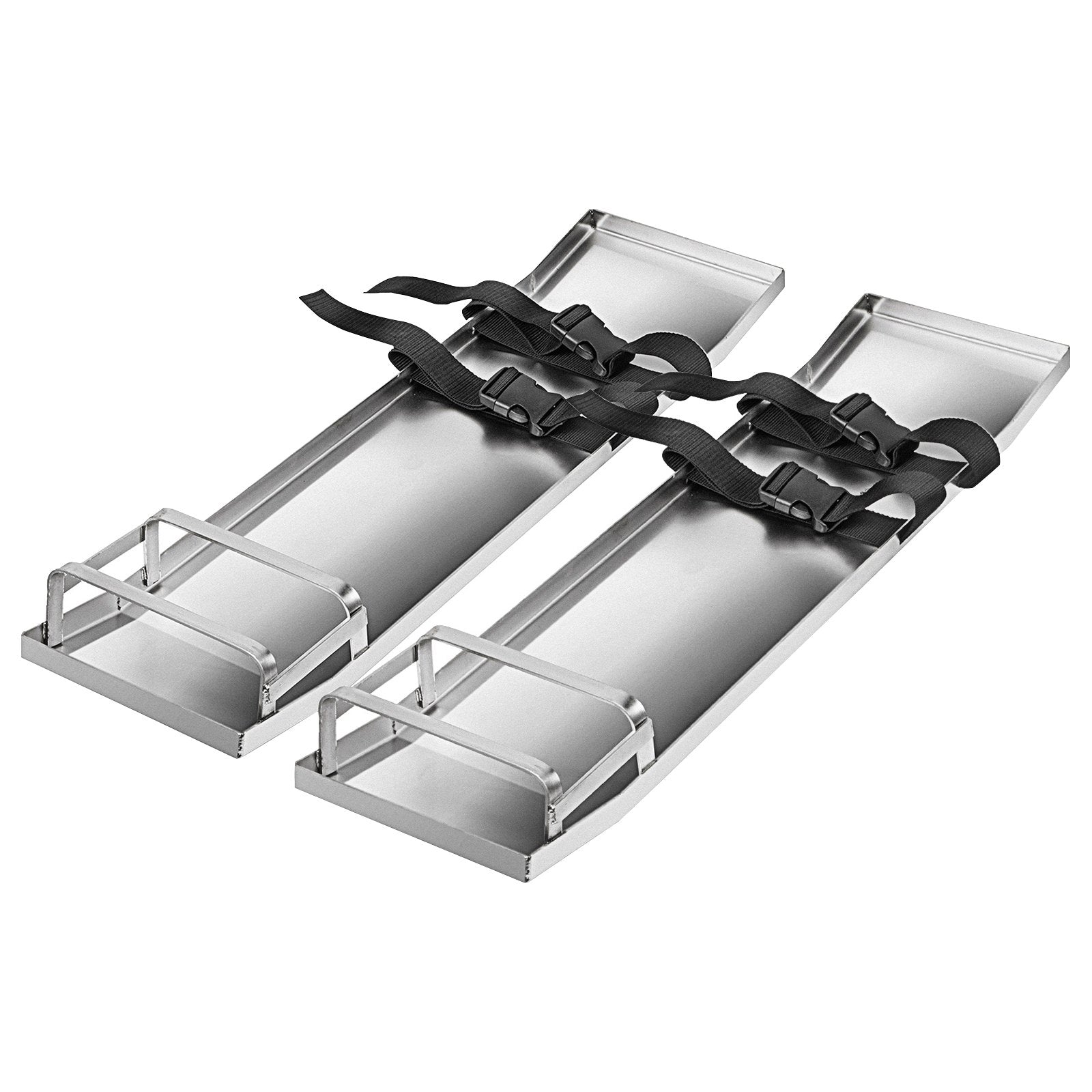 Concrete Knee Boards 70x20cm Stainless Steel Sliders Pair with Straps for Cement