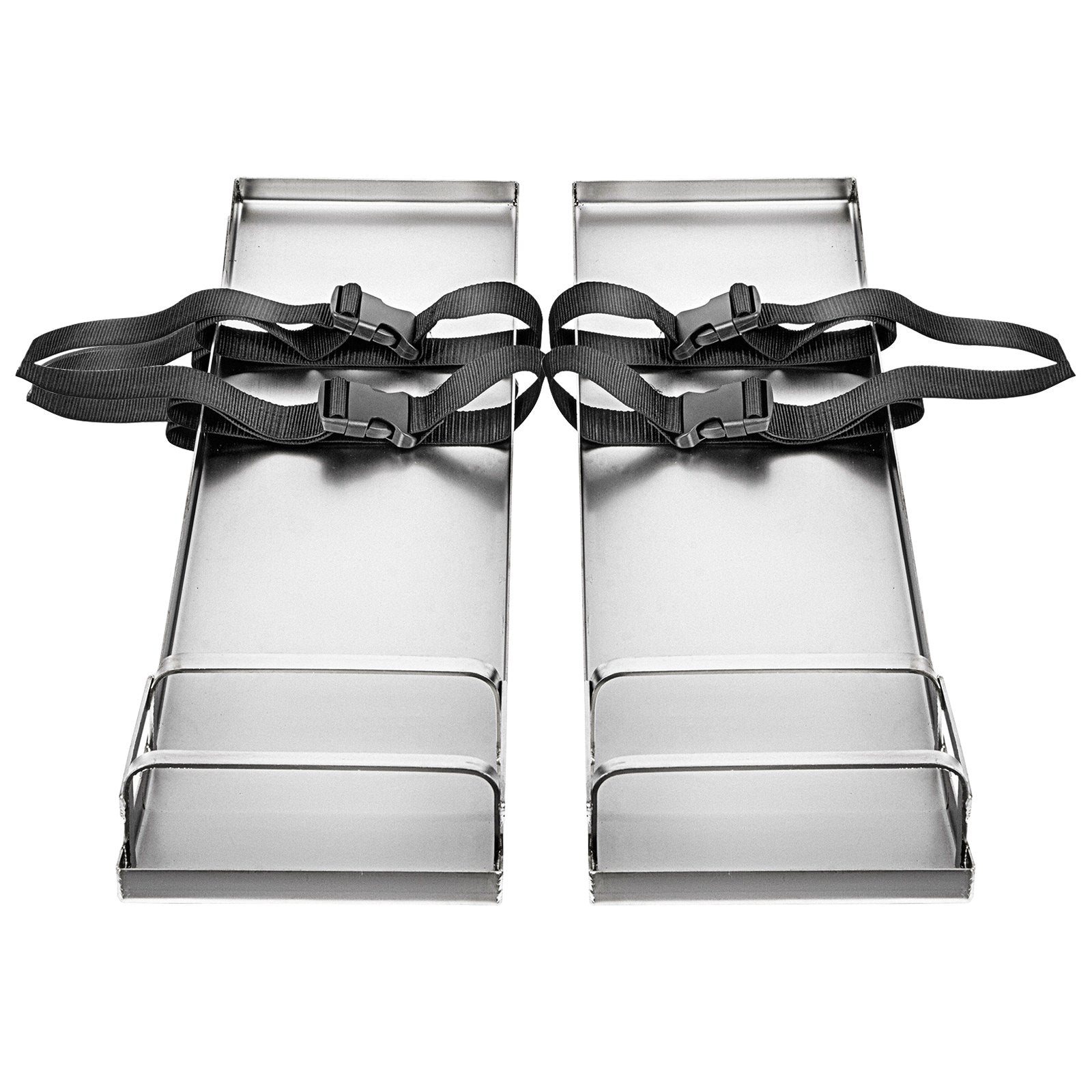 Concrete Knee Boards 70x20cm Stainless Steel Sliders Pair with Straps for Cement