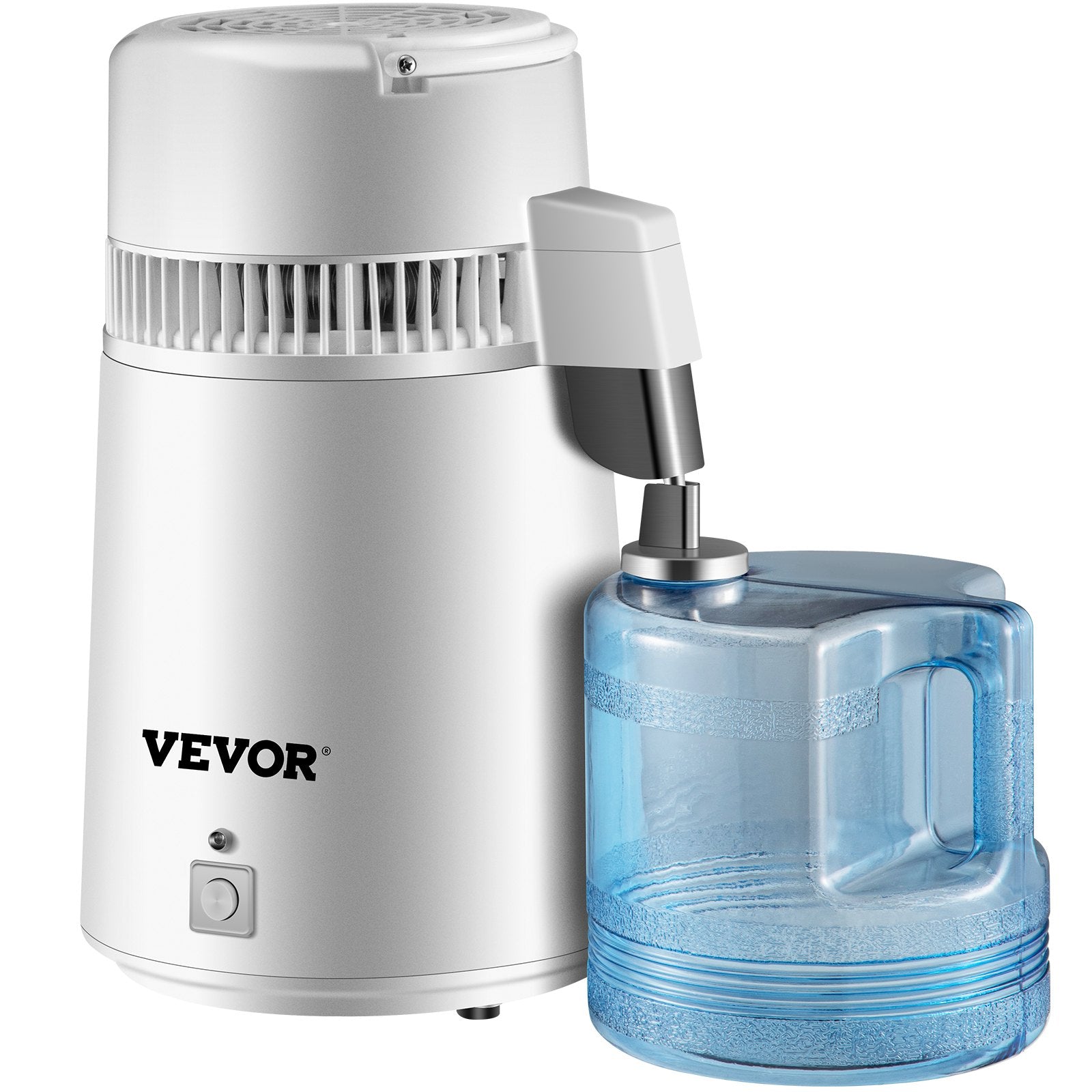 Pure Water Distiller 4L Stainless Steel 750W Water Purifier with Bottle White