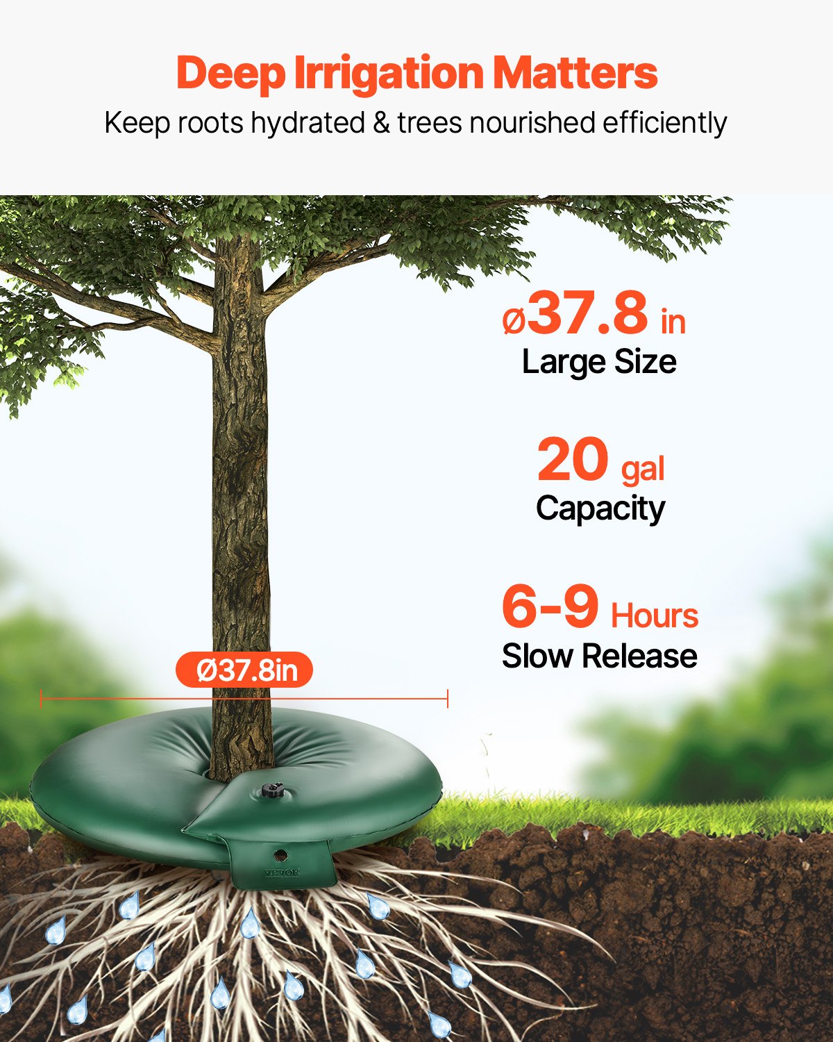 Set of 4 Tree Watering Ring Slow Release Irrigation Bag for Gardening