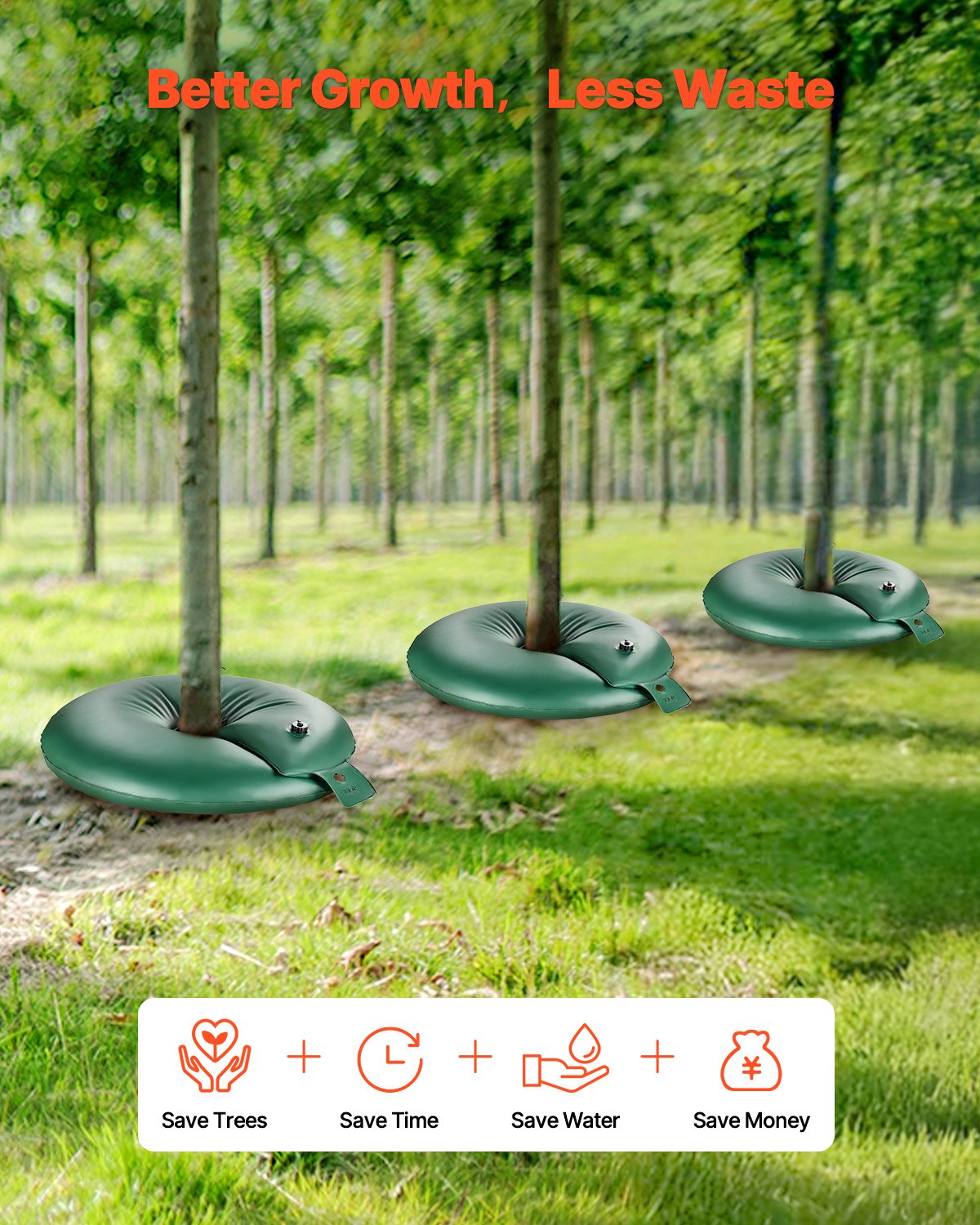 Set of 4 Tree Watering Ring Slow Release Irrigation Bag for Gardening
