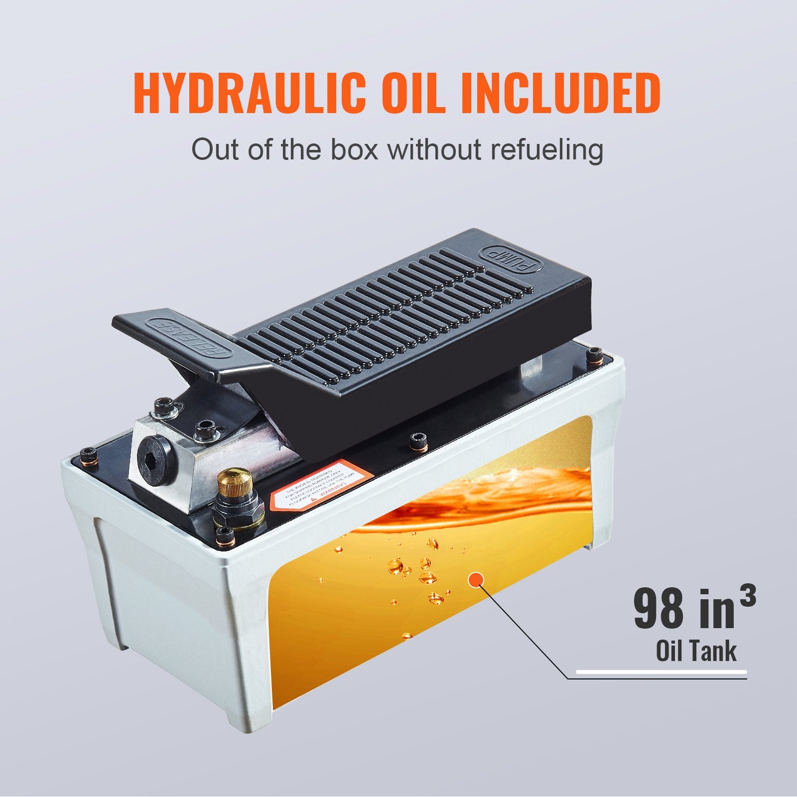 10,000 PSI Air Hydraulic Pump 1/2 Gal Reservoir Foot Treadle for Auto Body