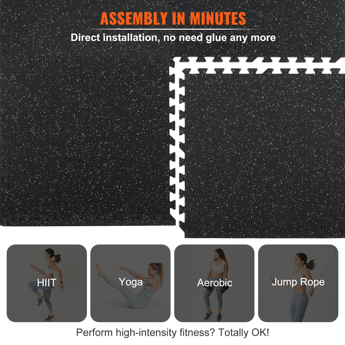 6 Pcs Puzzle Tiles EVA Interlocking Foam Floor Mats 0.56in Thick