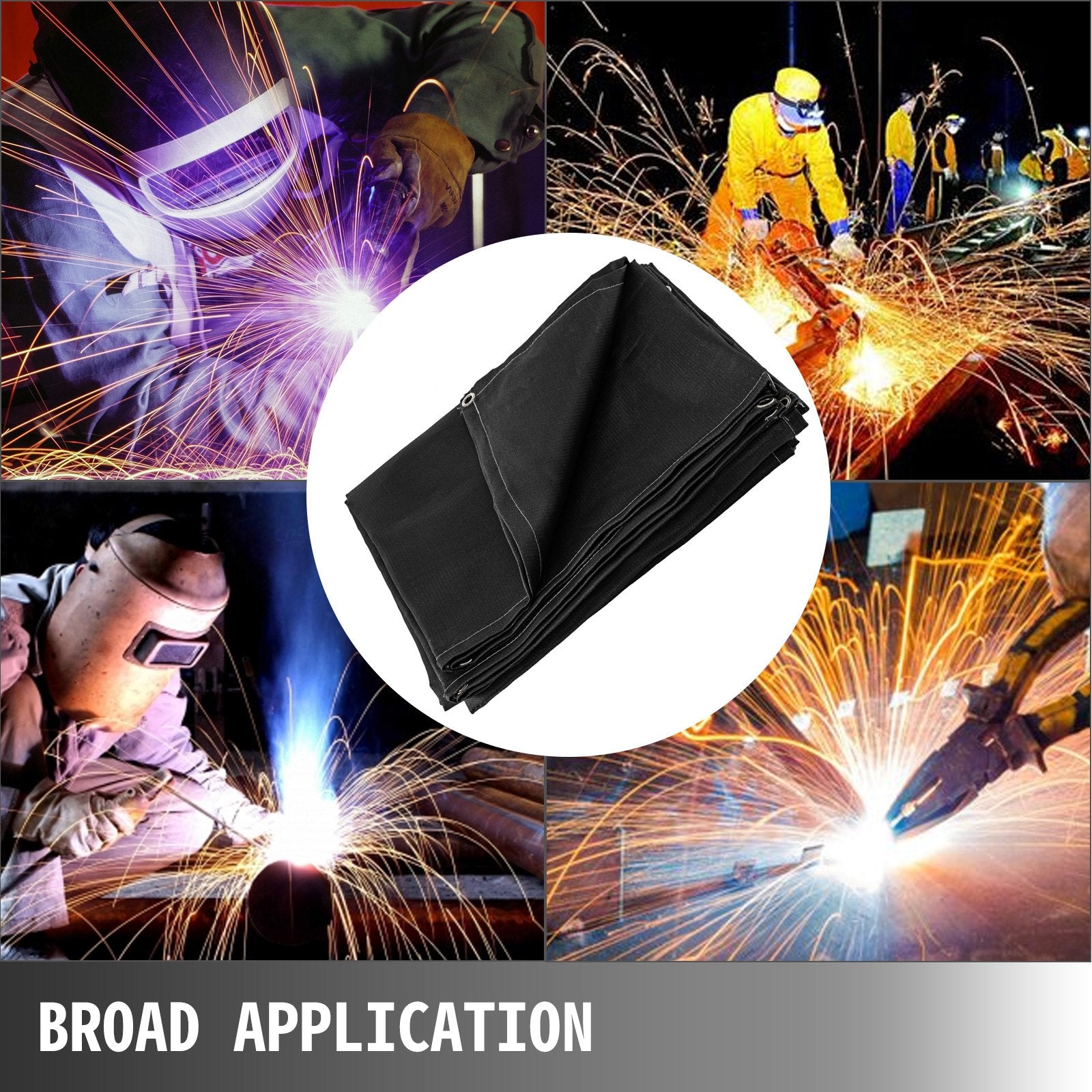 10 x 10 Ft Fire Retardant Welding Blanket Black Fiberglass Heat Resistant Mat