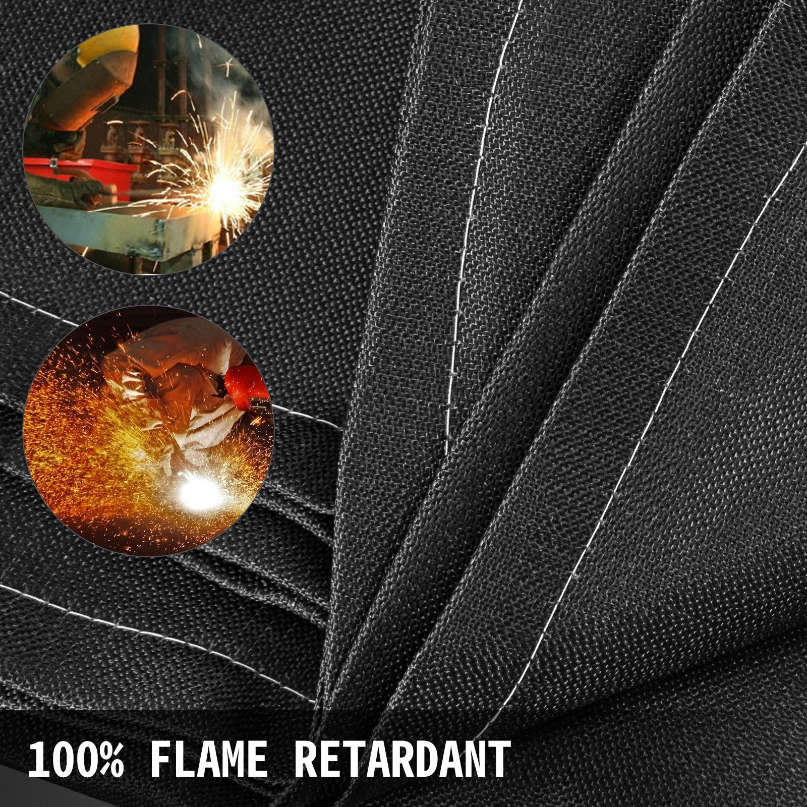 6 x 10 Ft Fire Retardant Welding Blanket Black Fiberglass Heat Resistant Mat