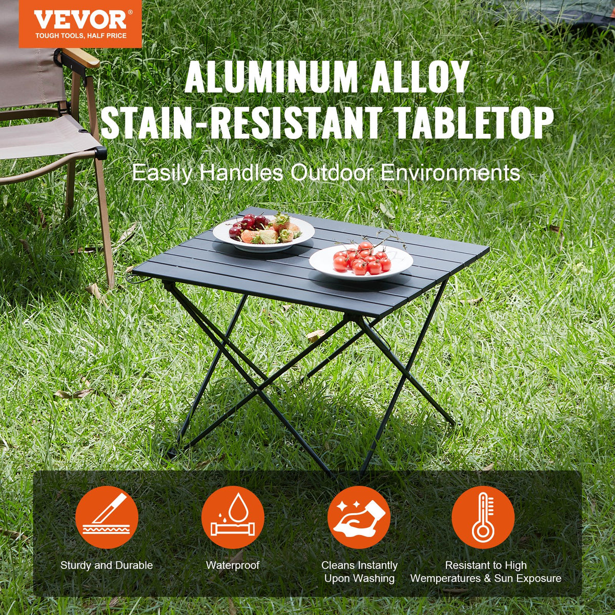 Folding Camping Table 22.2x15.9" Portable Aluminum Alloy Fold-Up Bag
