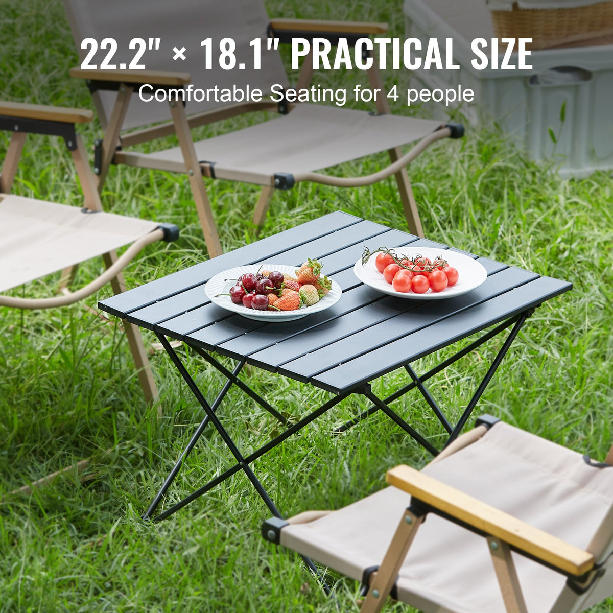 Folding Camping Table 22.2x15.9" Portable Aluminum Alloy Fold-Up Bag