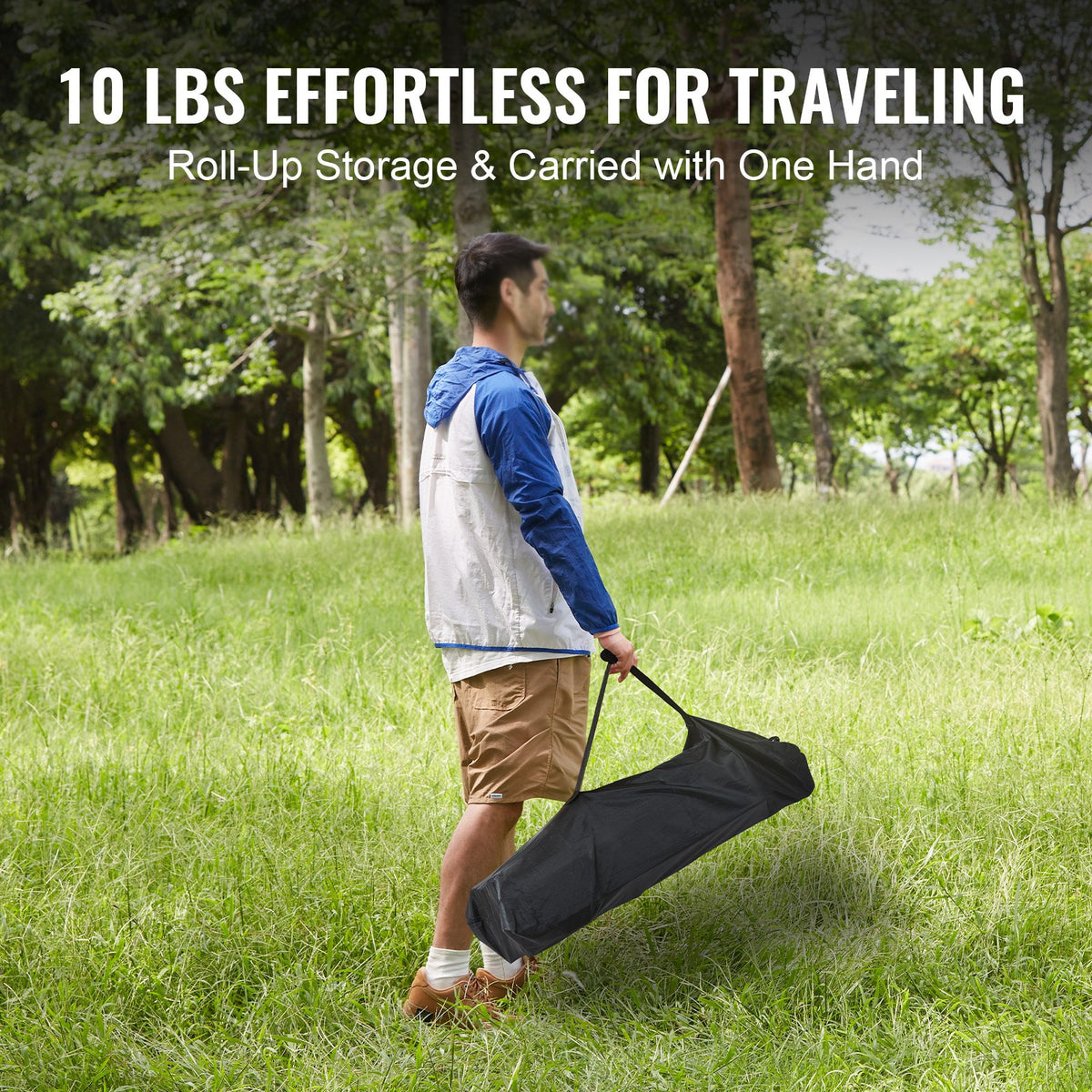 Folding Camping Table 24x16" Portable Lightweight Aluminum Fold-Up Bag