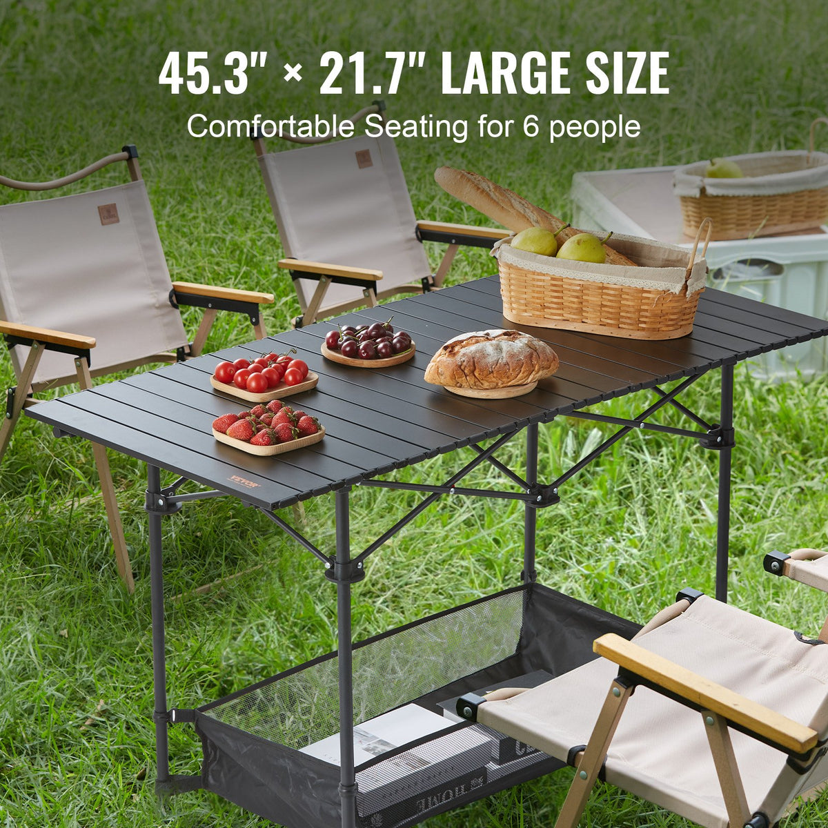 Folding Camping Table 24x16" Portable Lightweight Aluminum Fold-Up Bag
