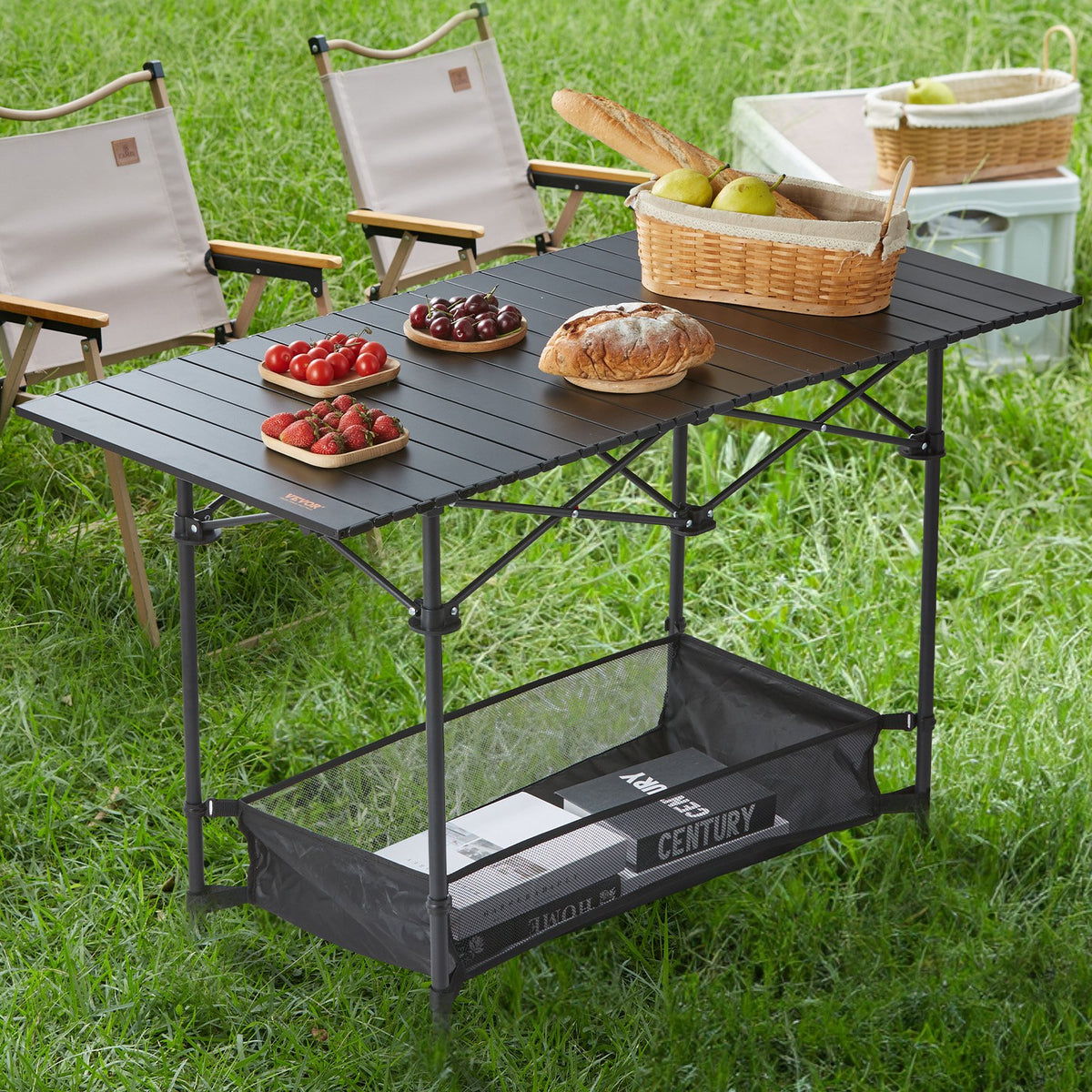Folding Camping Table 24x16" Portable Lightweight Aluminum Fold-Up Bag