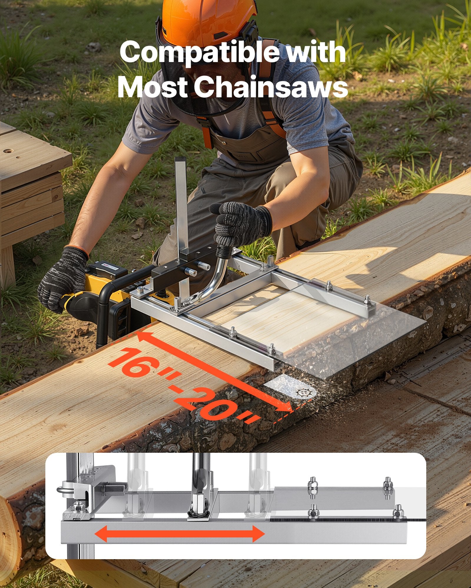 Chainsaw Mill Portable Sawmill 41-51cm 0.2-11.81in Cutting Thickness Kit