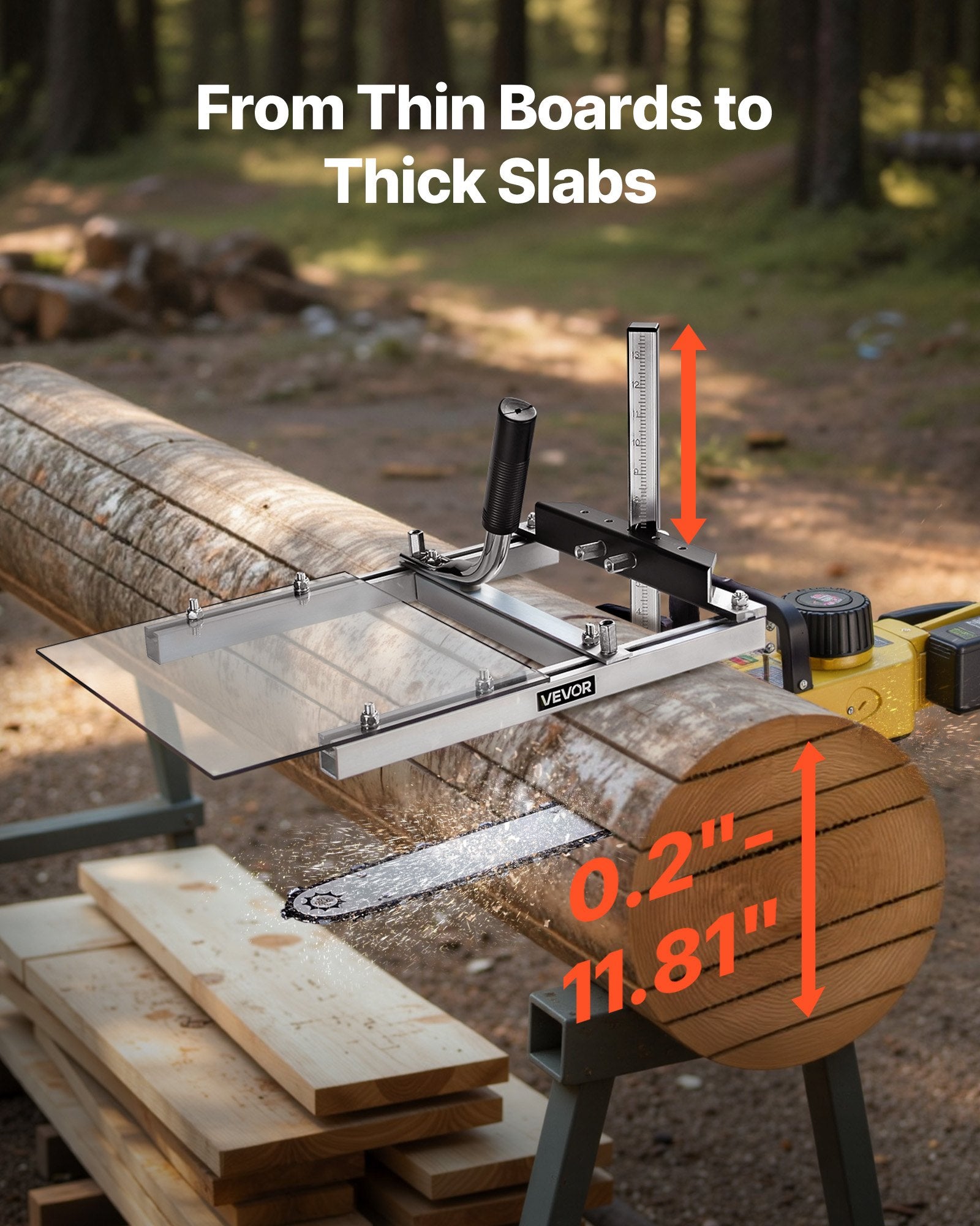 Chainsaw Mill Portable Sawmill 41-51cm 0.2-11.81in Cutting Thickness Kit