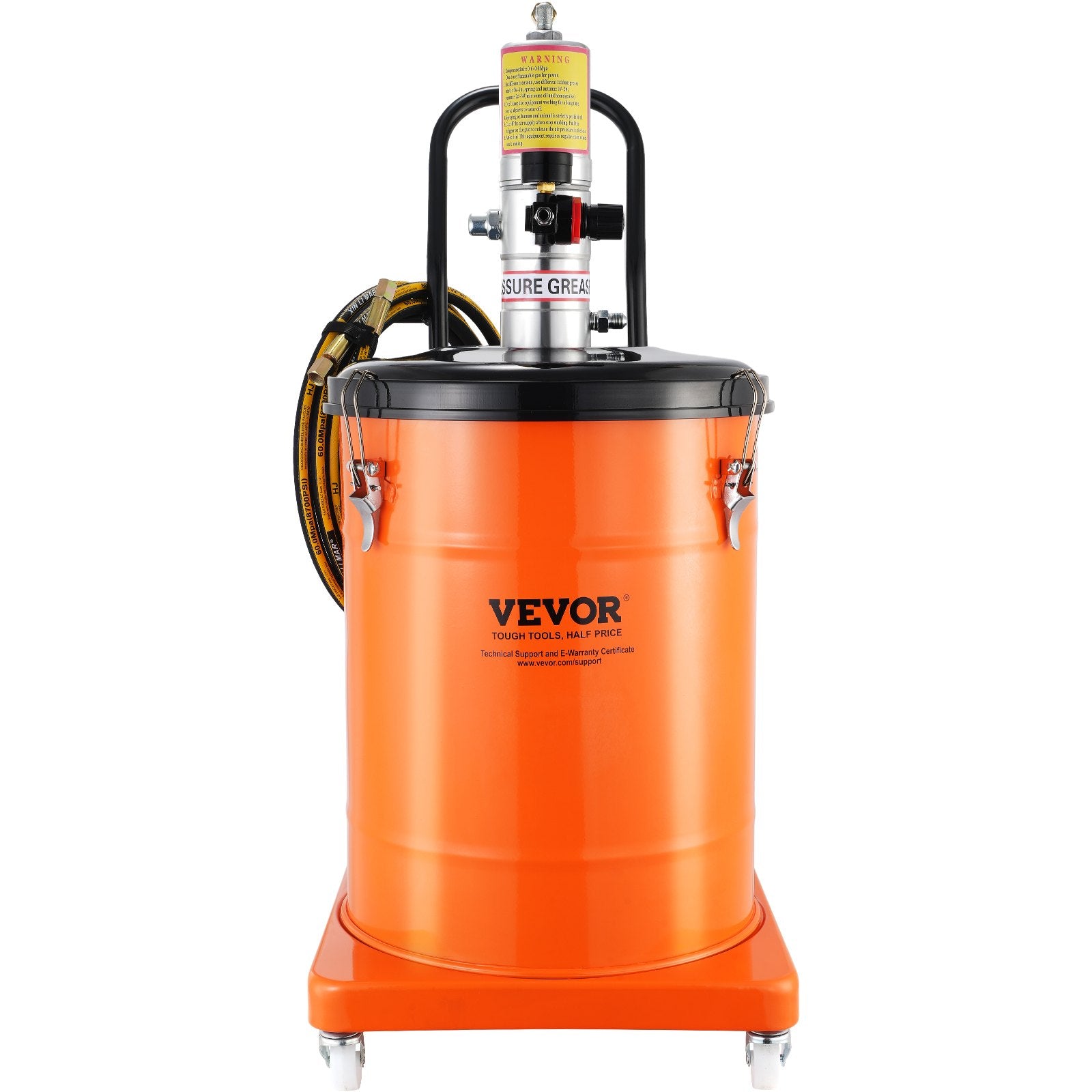 Grease Pump 40L Air Operated with 3.88m Hose Wheels and 50:1 Pressure