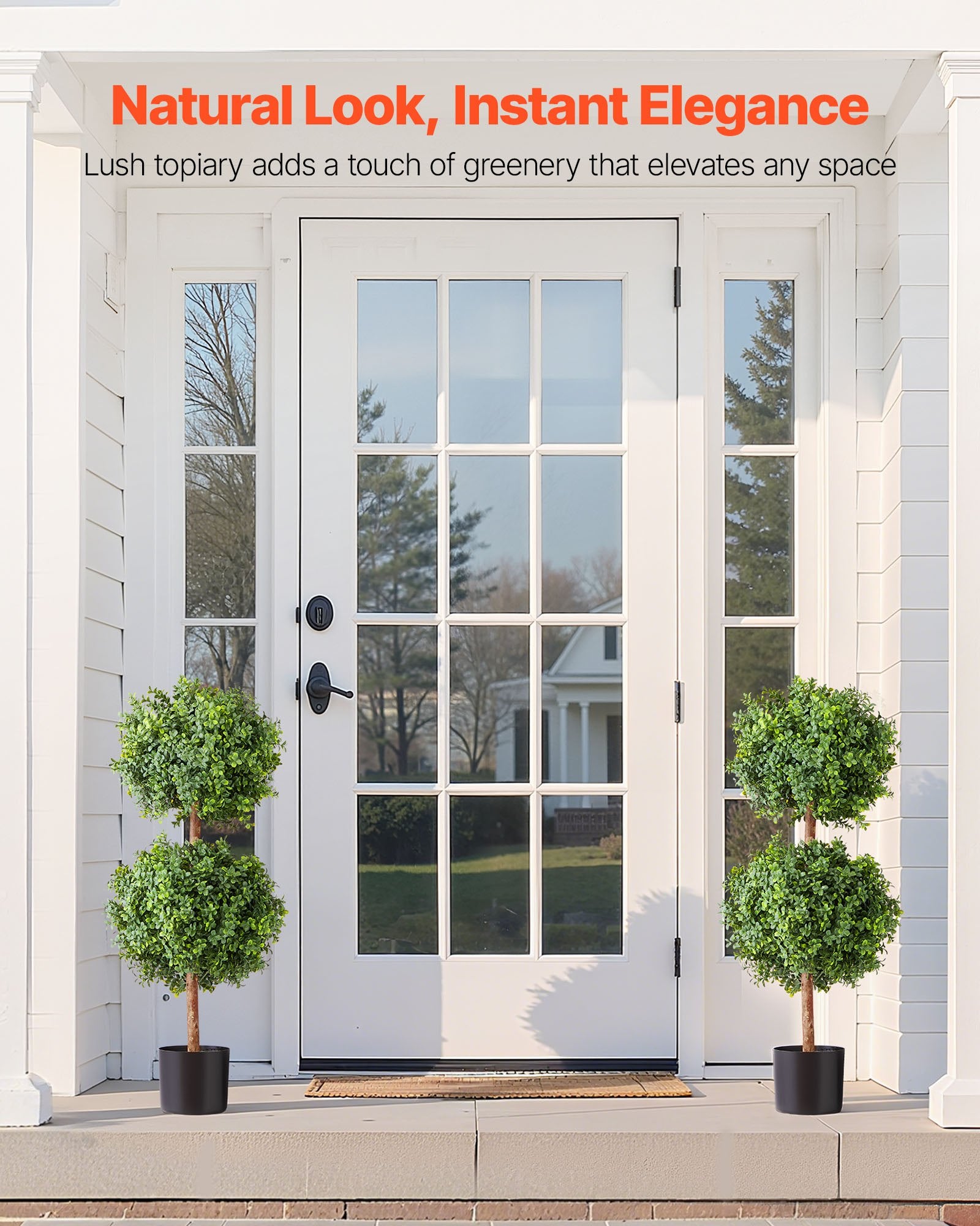 Artificial Topiary Boxwood Double Ball, 2-Pack 914mm Faux Plant Balls for Decor